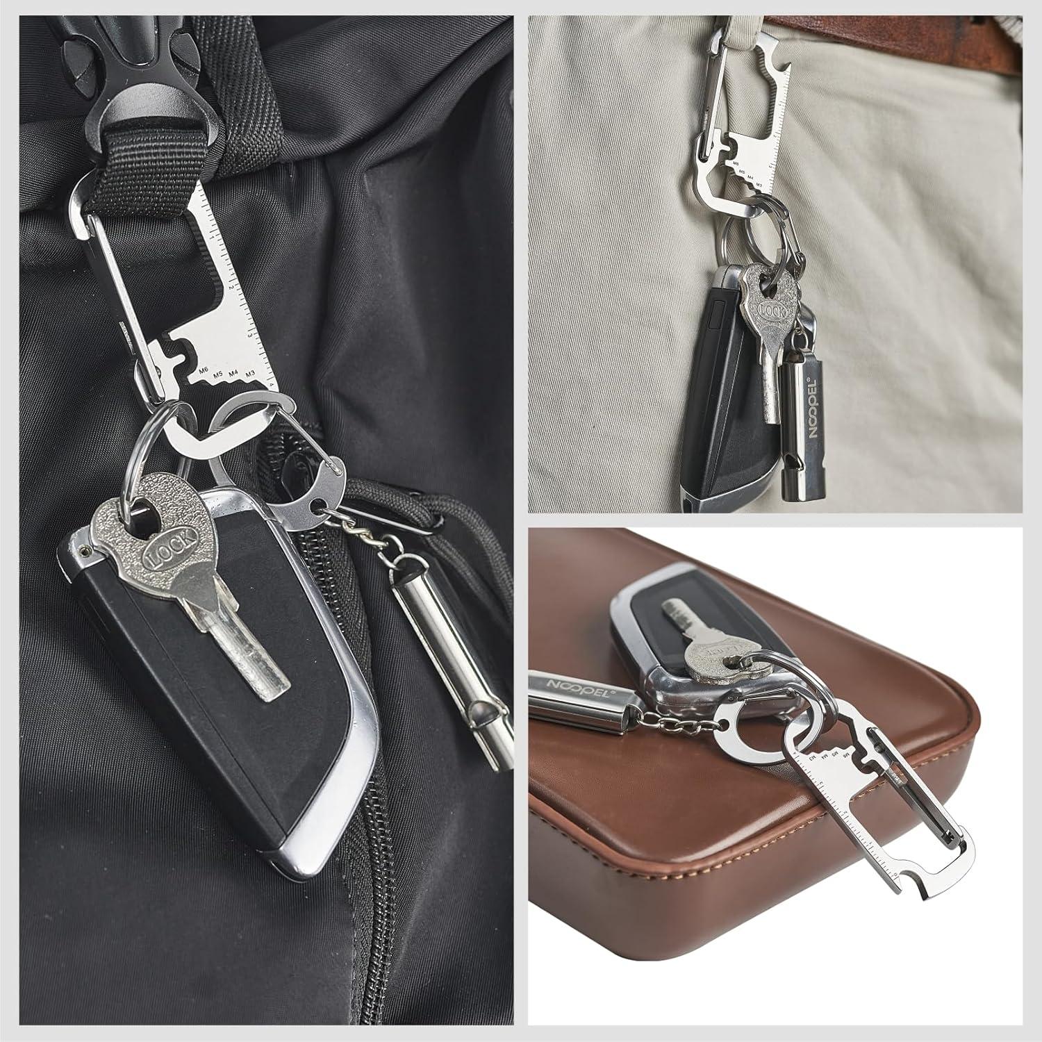 Llave de Carabiner Noopel con Abrebotellas y 4 Llaves Allen