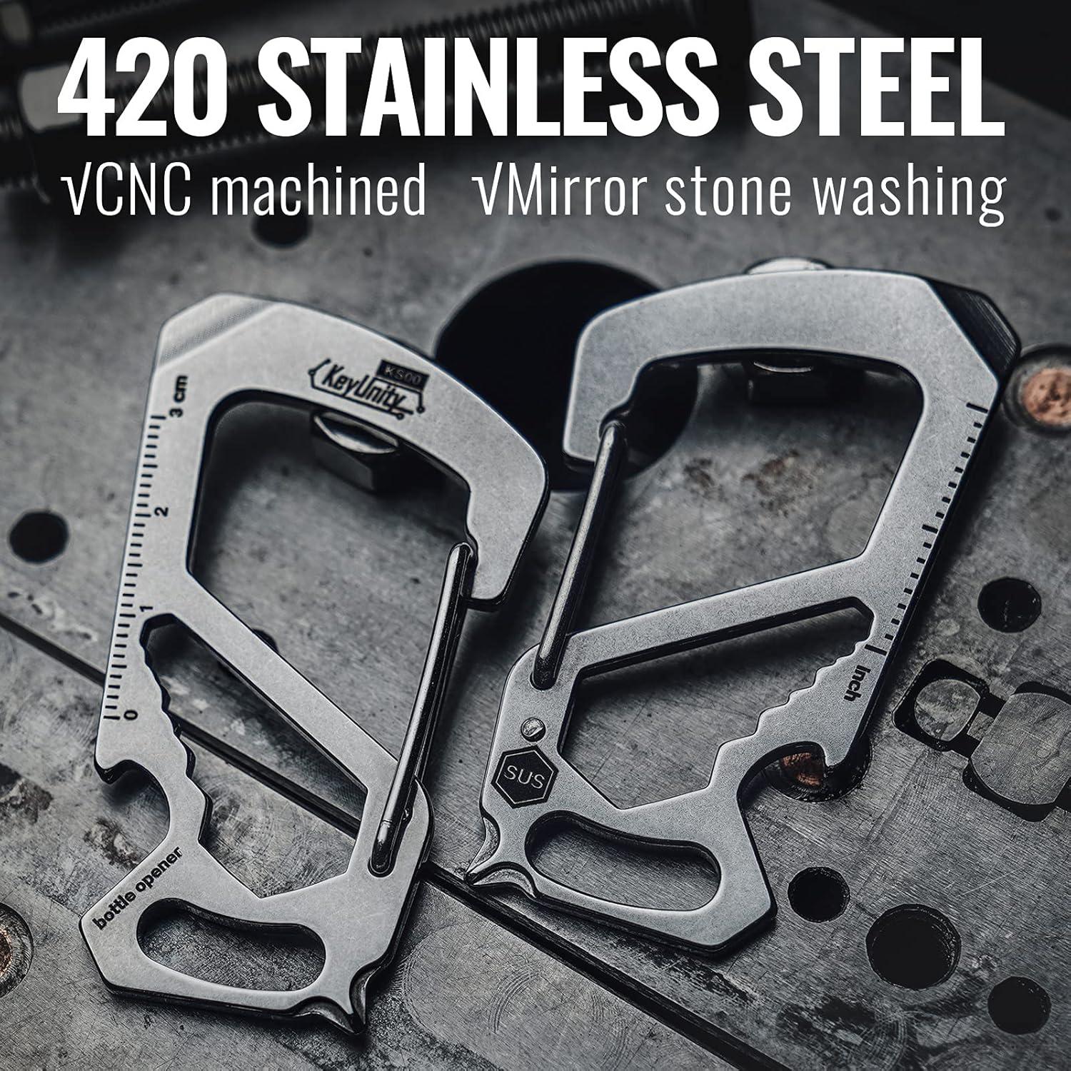 Multiherramienta Clip Carabiner KeyUnity KS00 Acero Inoxidable 7 en 1