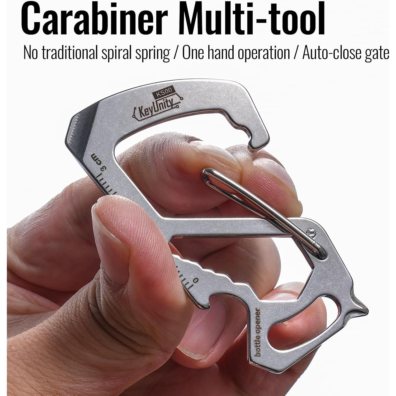 Multiherramienta Clip Carabiner KeyUnity KS00 Acero Inoxidable 7 en 1