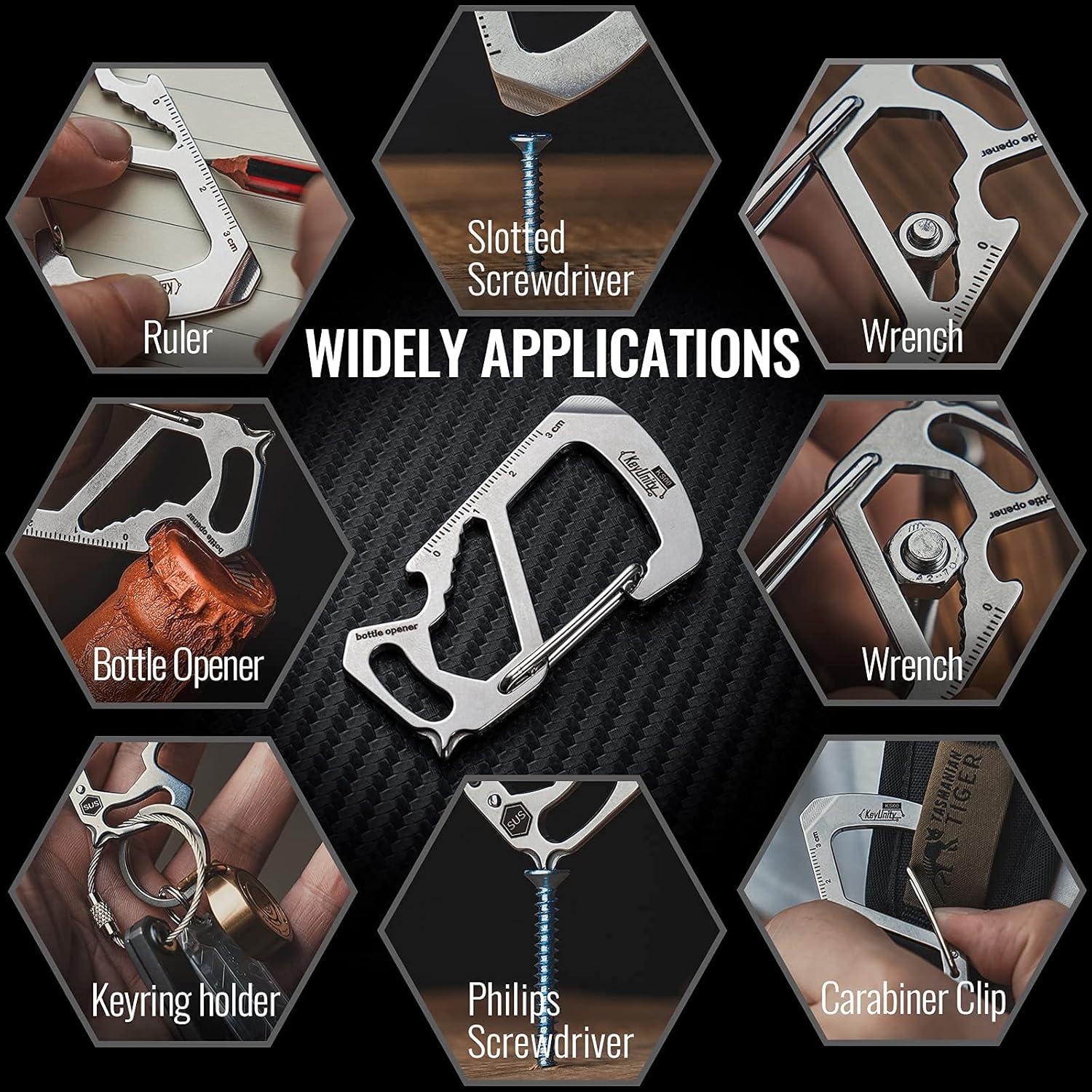 Multiherramienta Clip Carabiner KeyUnity KS00 Acero Inoxidable 7 en 1