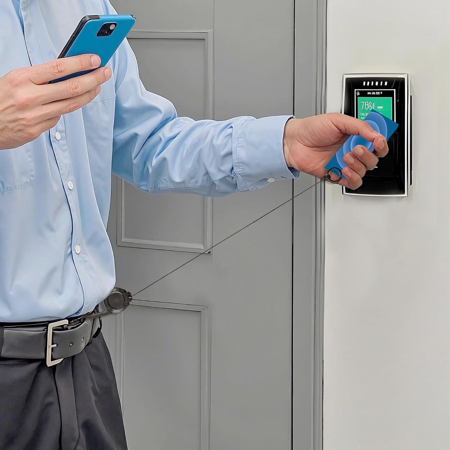 Cinta Retráctil Portabotones HENYOUECS 60 cm Negro - Paquete de 2