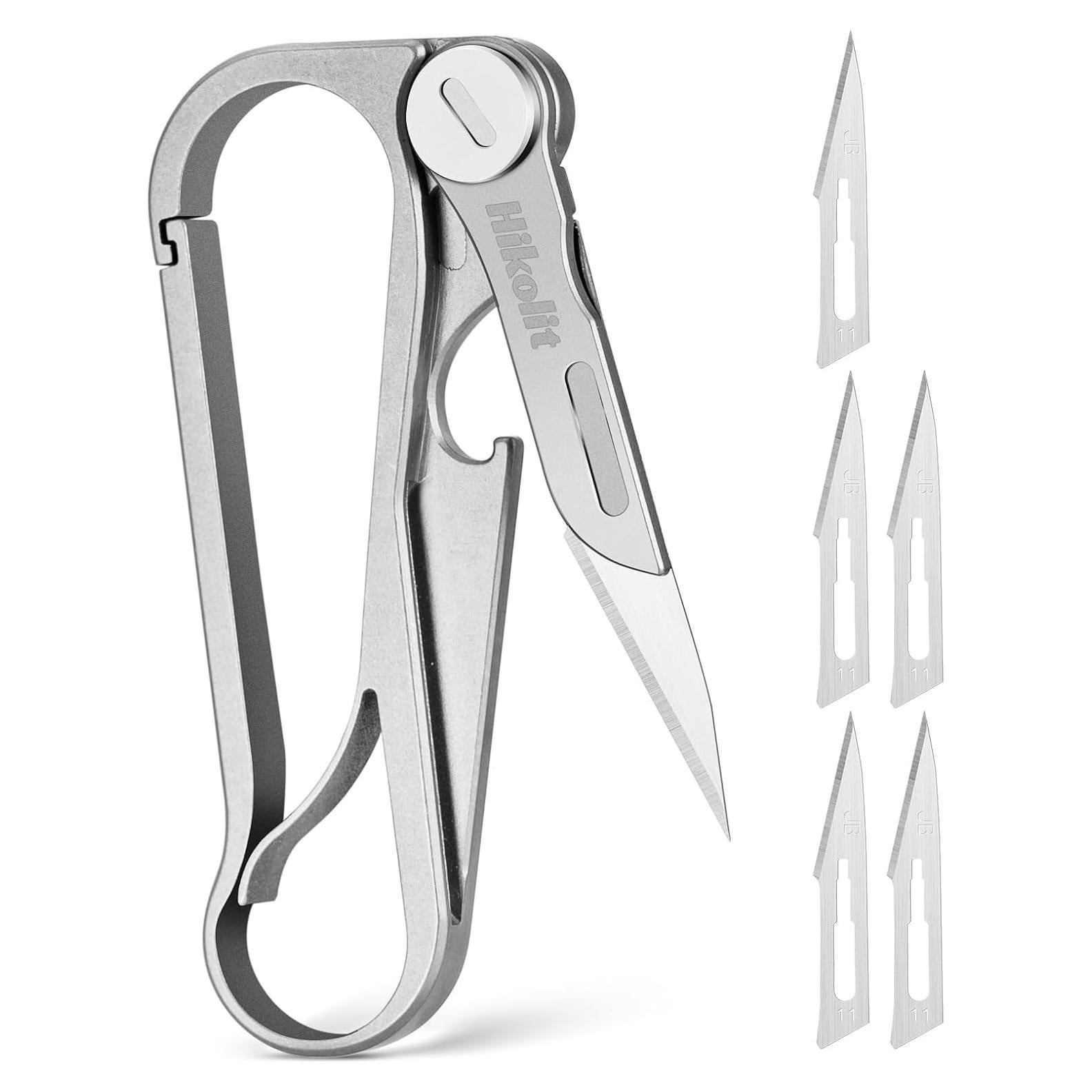 Llave Multifuncional EDC Hikolit de Titanio con Cuchillo y Abrebotellas