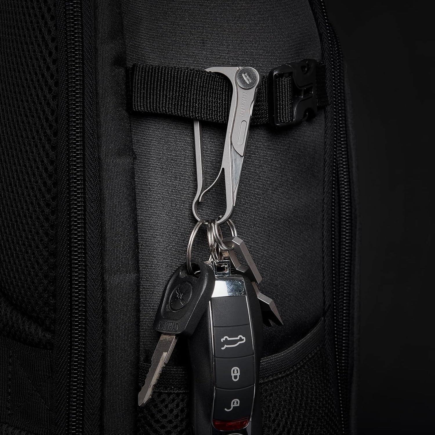 Llave Multifuncional EDC Hikolit de Titanio con Cuchillo y Abrebotellas