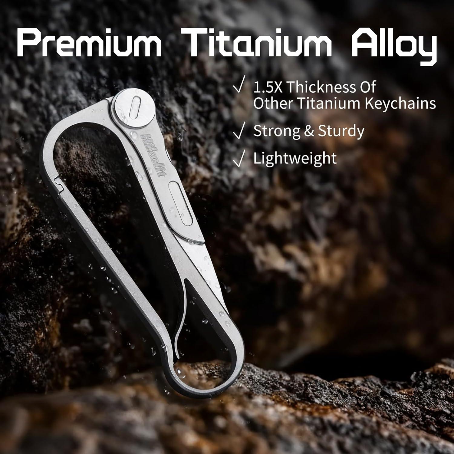 Llave Multifuncional EDC Hikolit de Titanio con Cuchillo y Abrebotellas