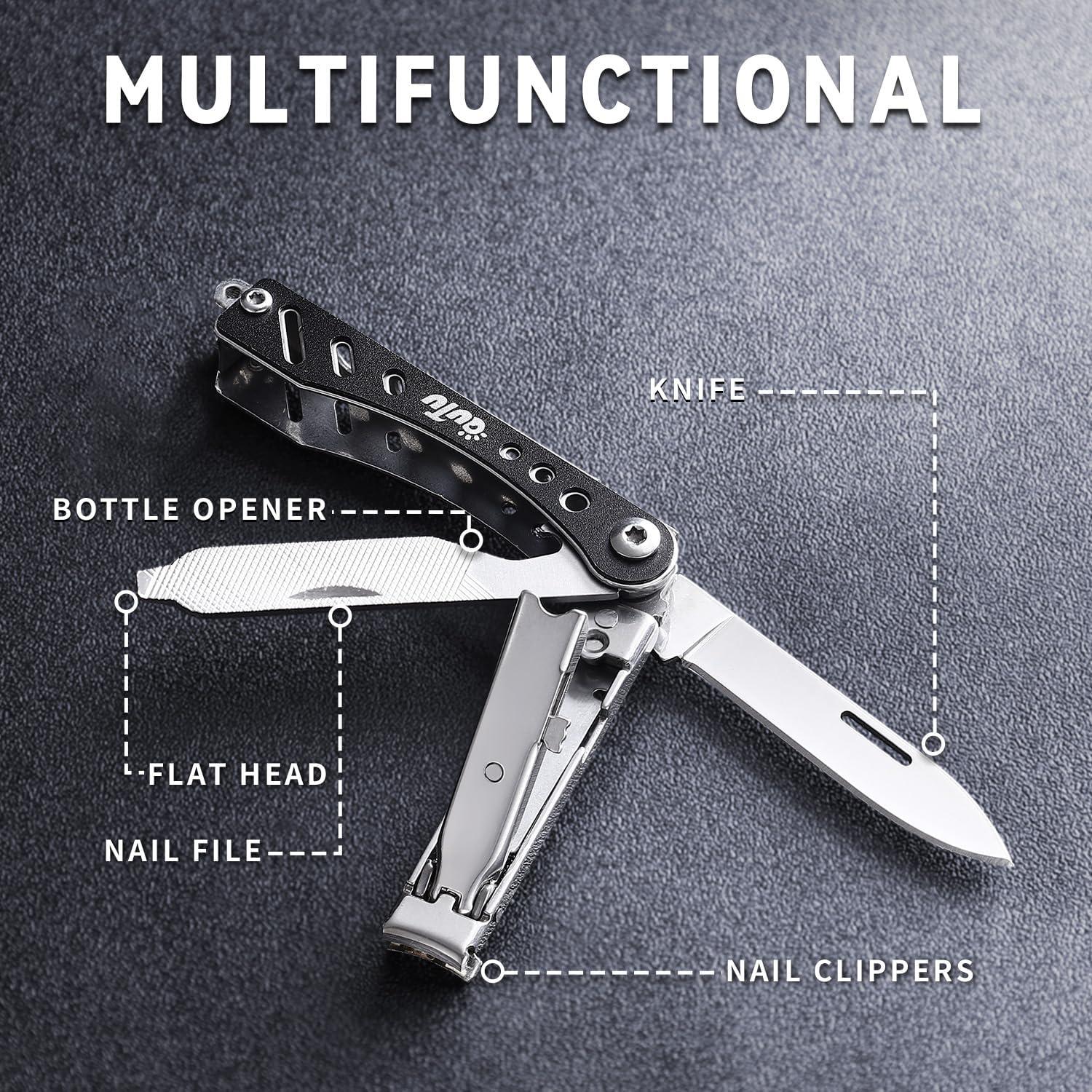 Cortauñas Multiherramienta OUTU 5-en-1 con Lima y Abrebotellas