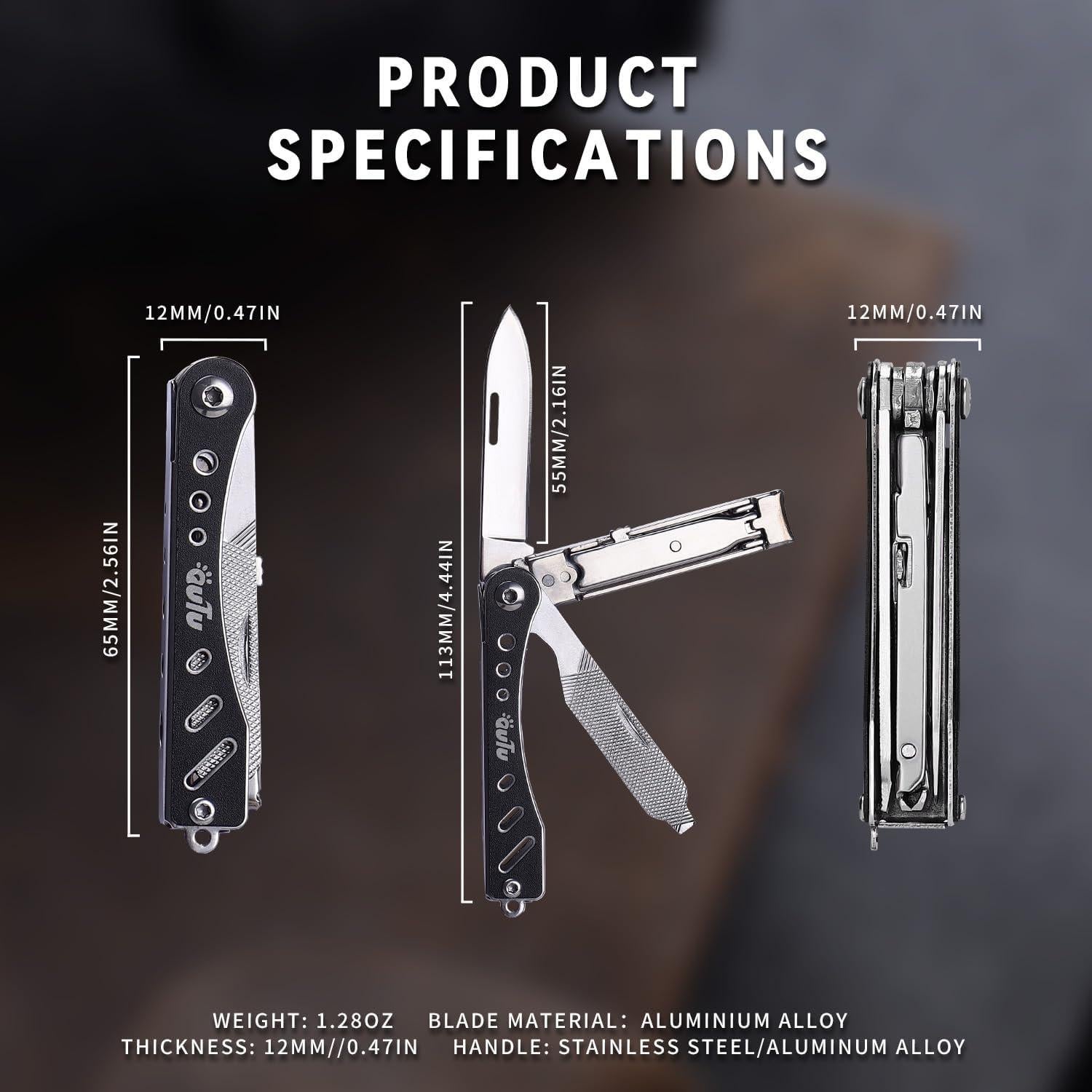 Cortauñas Multiherramienta OUTU 5-en-1 con Lima y Abrebotellas