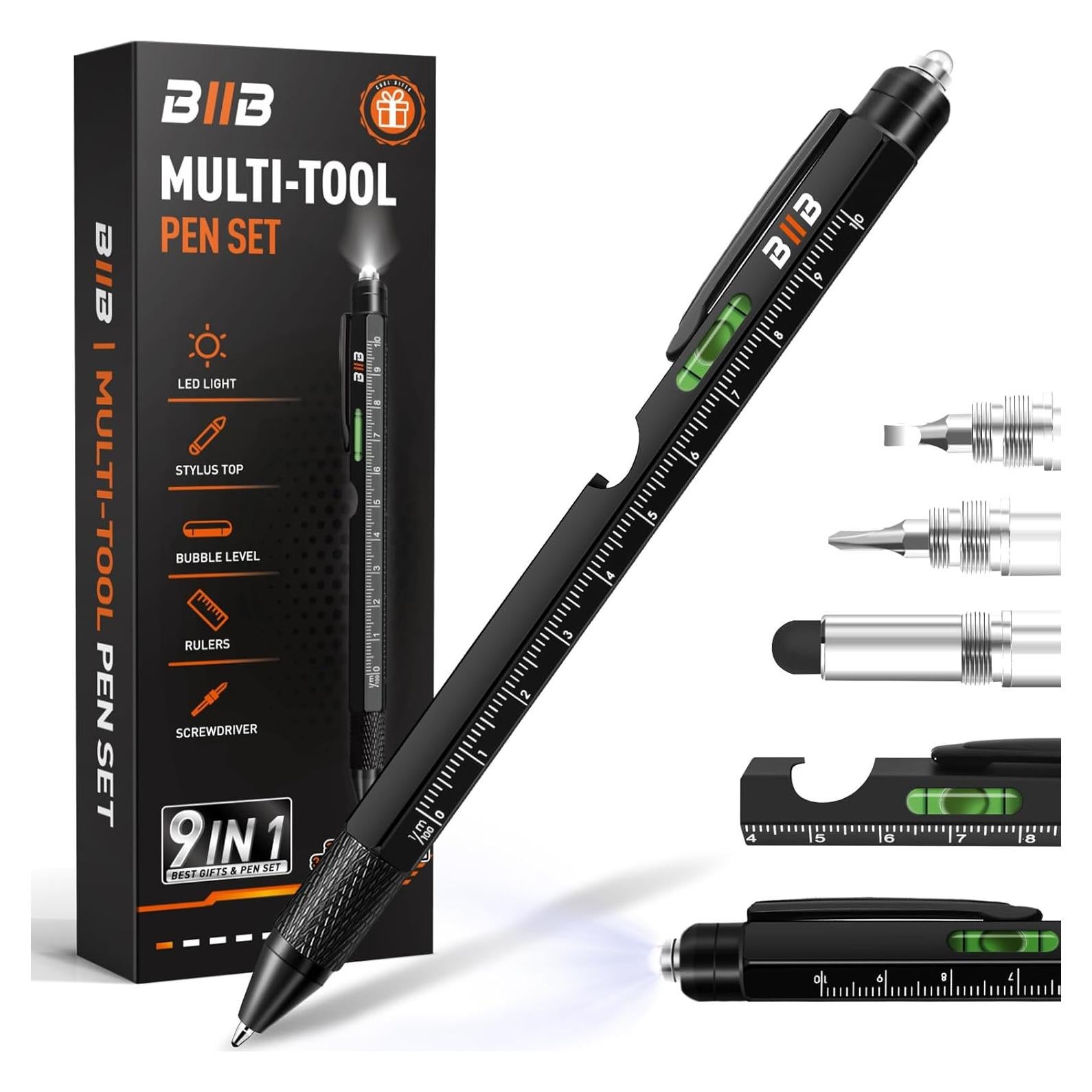 Bolígrafo Multiherramienta 9 en 1 BIIB - Regalo Único para Hombres