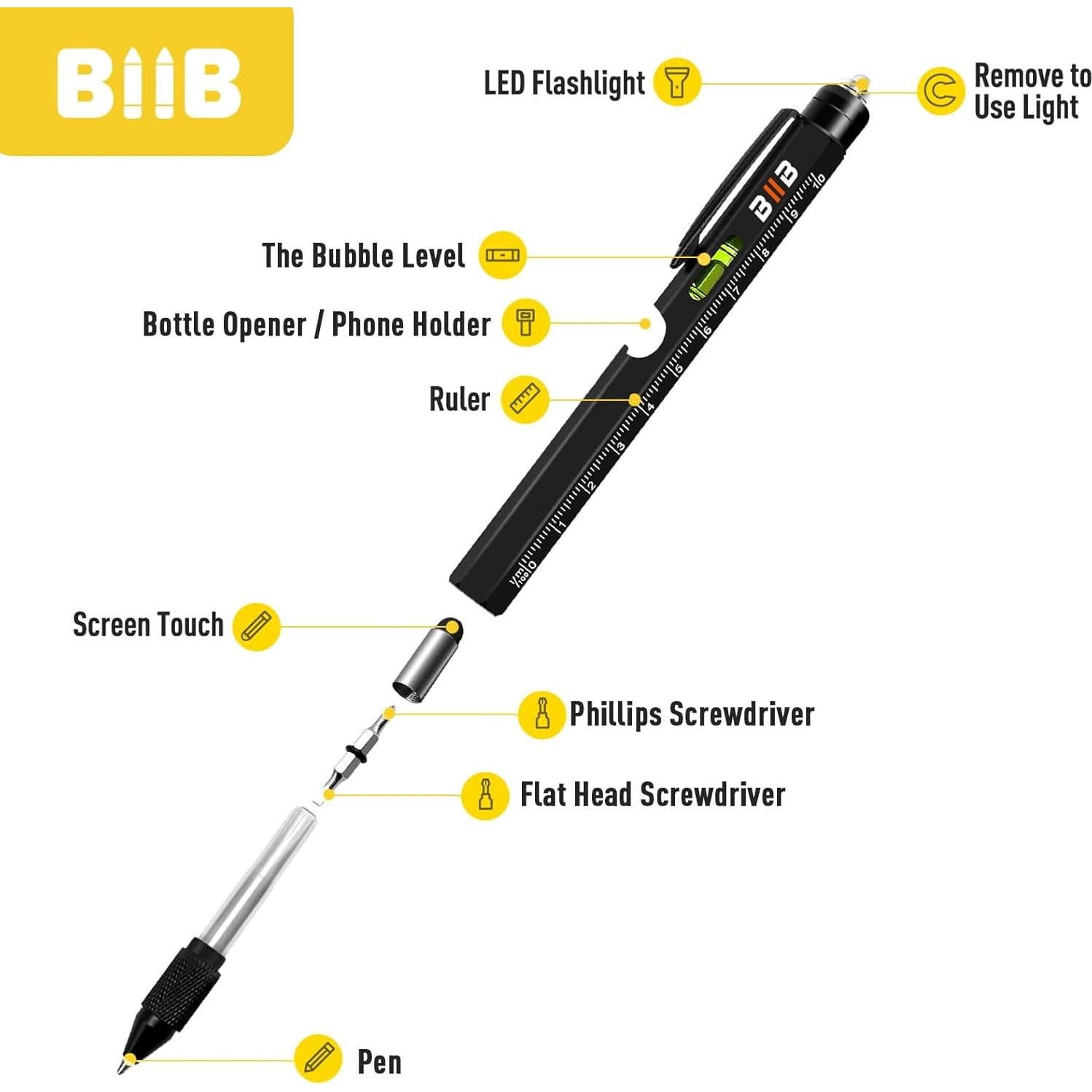Bolígrafo Multiherramienta 9 en 1 BIIB - Regalo Único para Hombres