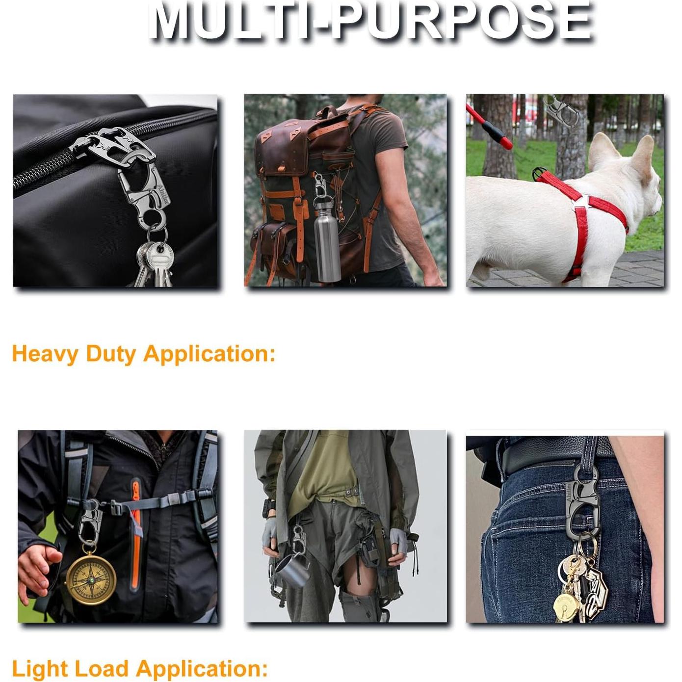 Clip de Llavero Mosquetón Ahiller DJK-QS Doble Bloqueo Acero