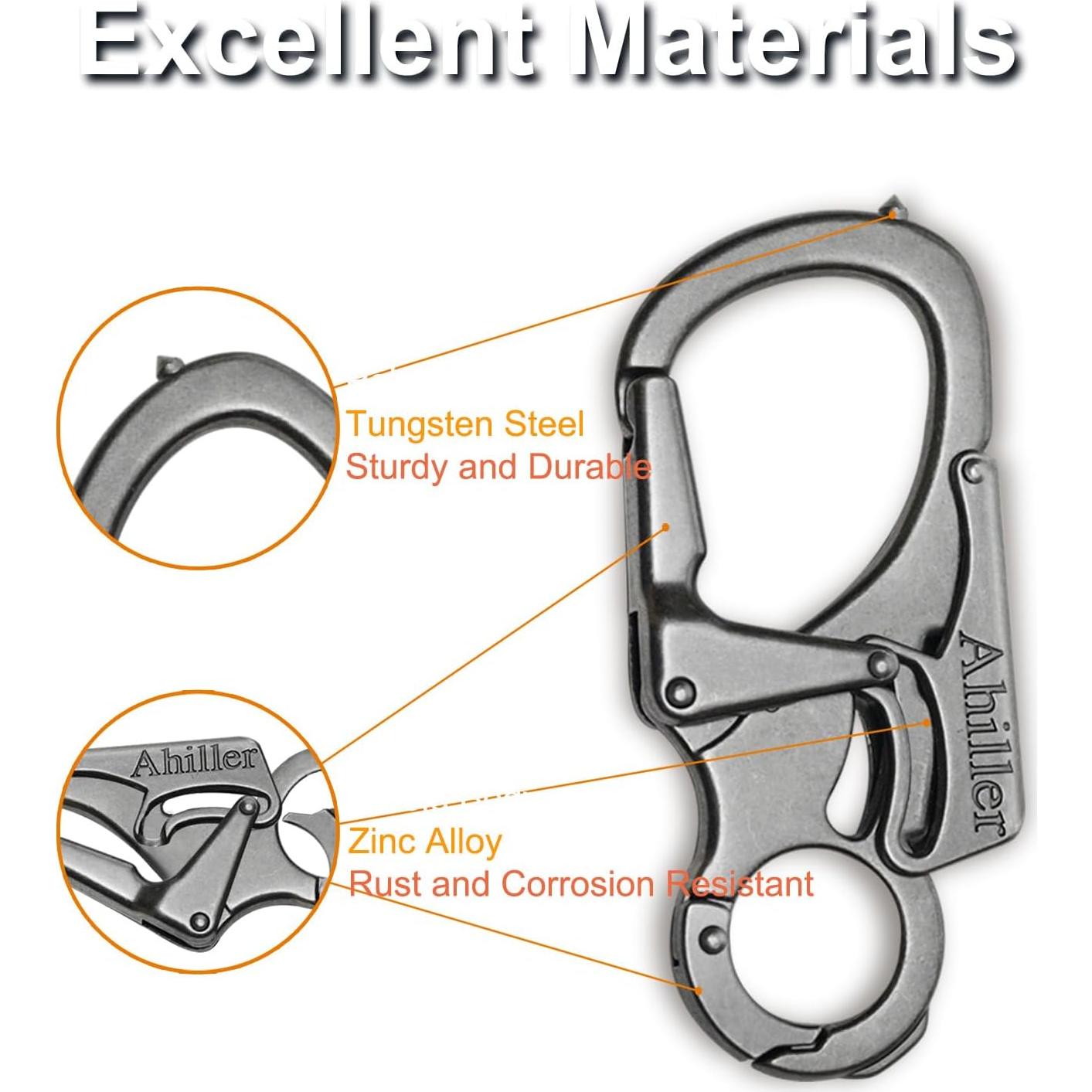 Clip de Llavero Mosquetón Ahiller DJK-QS Doble Bloqueo Acero