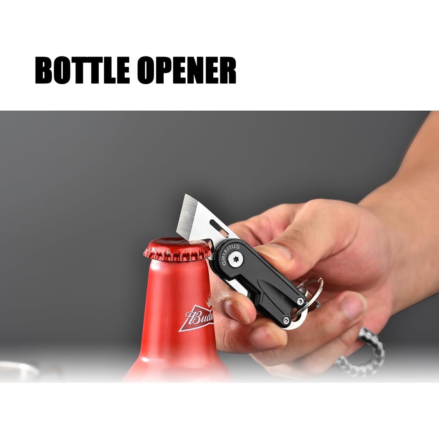 Cuchillo de bolsillo multitool GIRIAITUS 2en1 negro EDC 49.87g