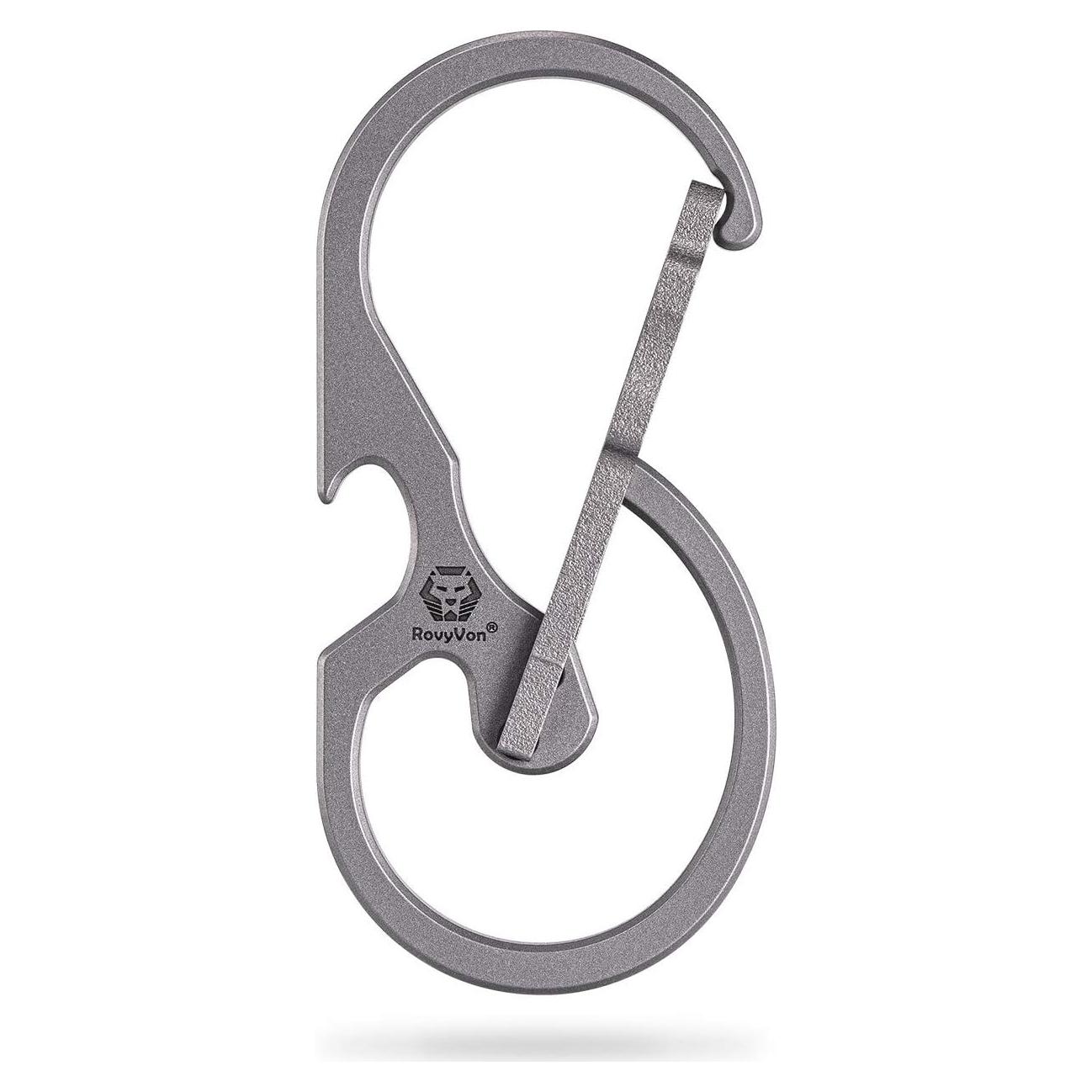 Mosquetón de Llaveros RovyVon U8 de Titanio con Abrebotellas