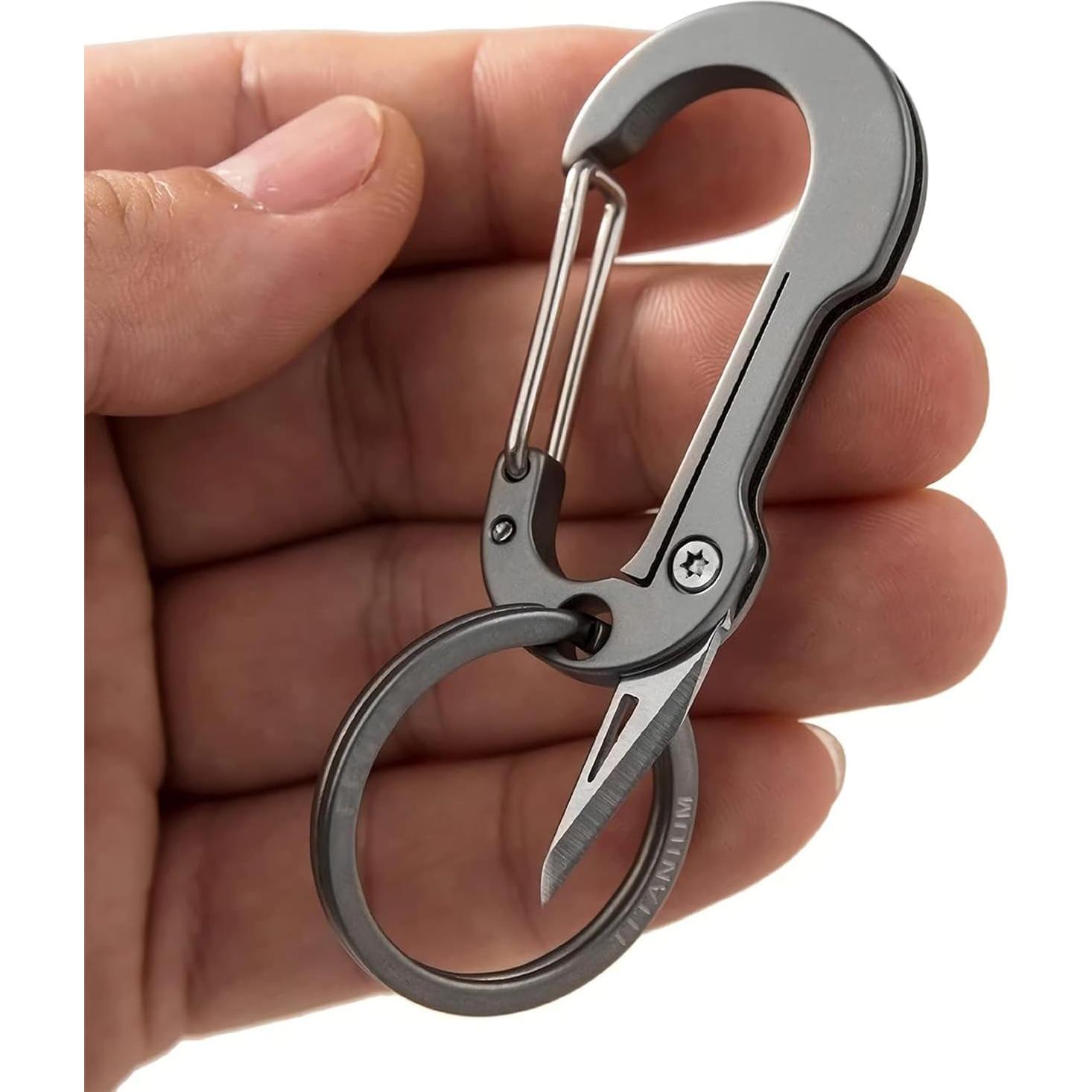 Clip de Carabinero de Titanio ResafeLy Rflpb010 EDC Gris
