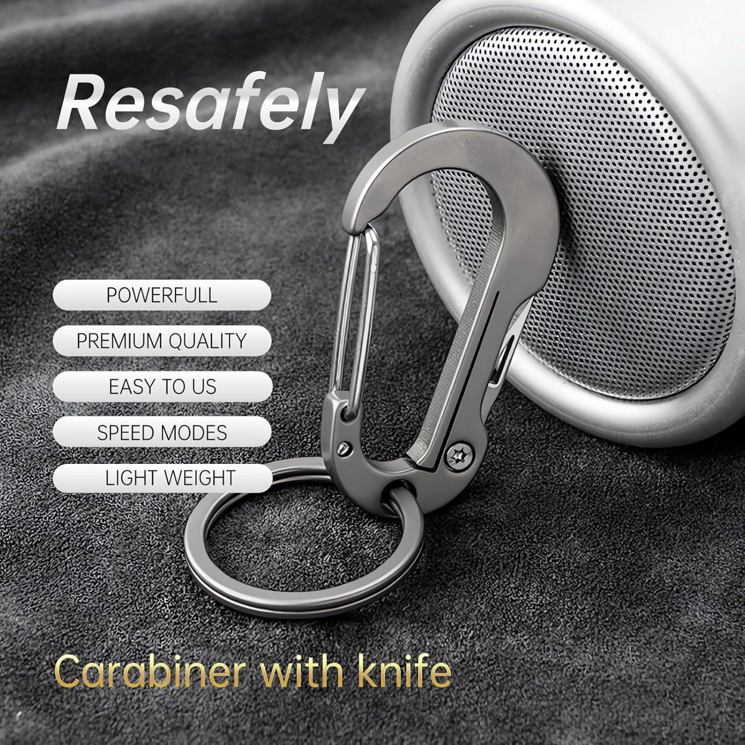 Clip de Carabinero de Titanio ResafeLy Rflpb010 EDC Gris