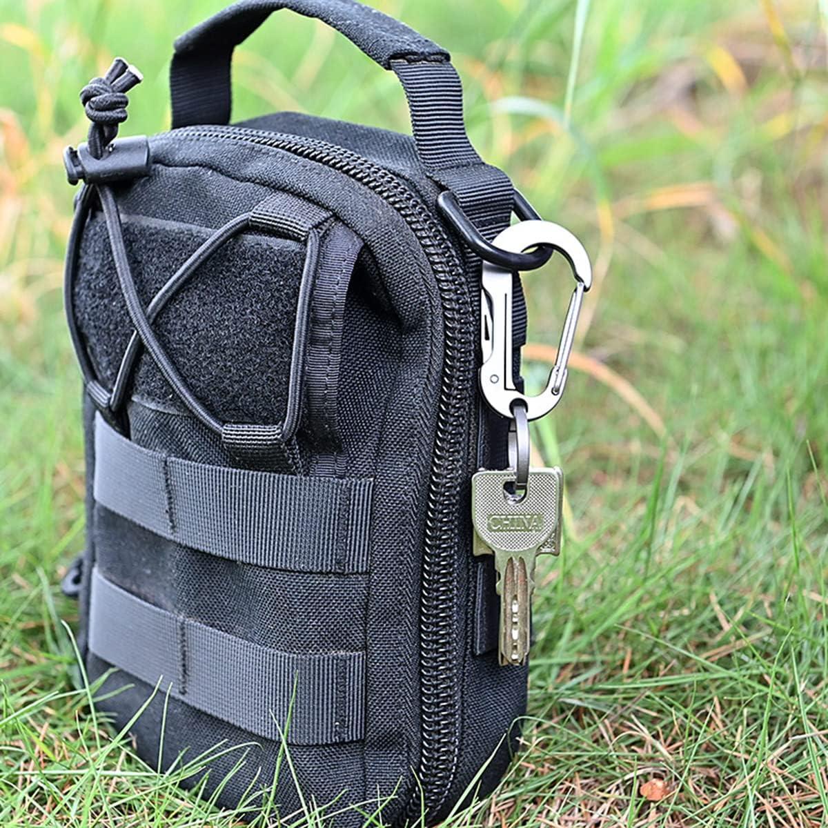 Clip de Carabinero de Titanio ResafeLy Rflpb010 EDC Gris