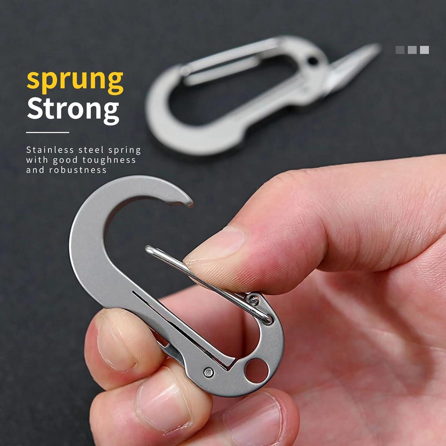 Clip de Carabinero de Titanio ResafeLy Rflpb010 EDC Gris