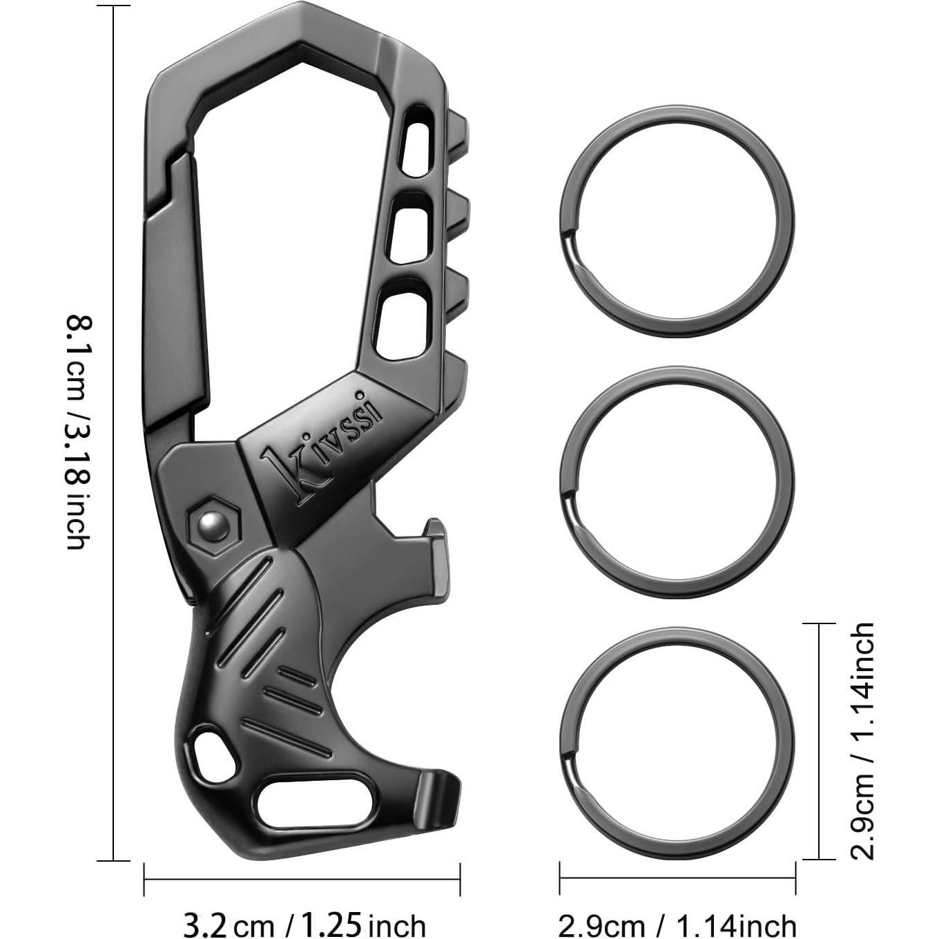 Llavero multifuncional Kivssi con abridor de botellas y 3 anillos