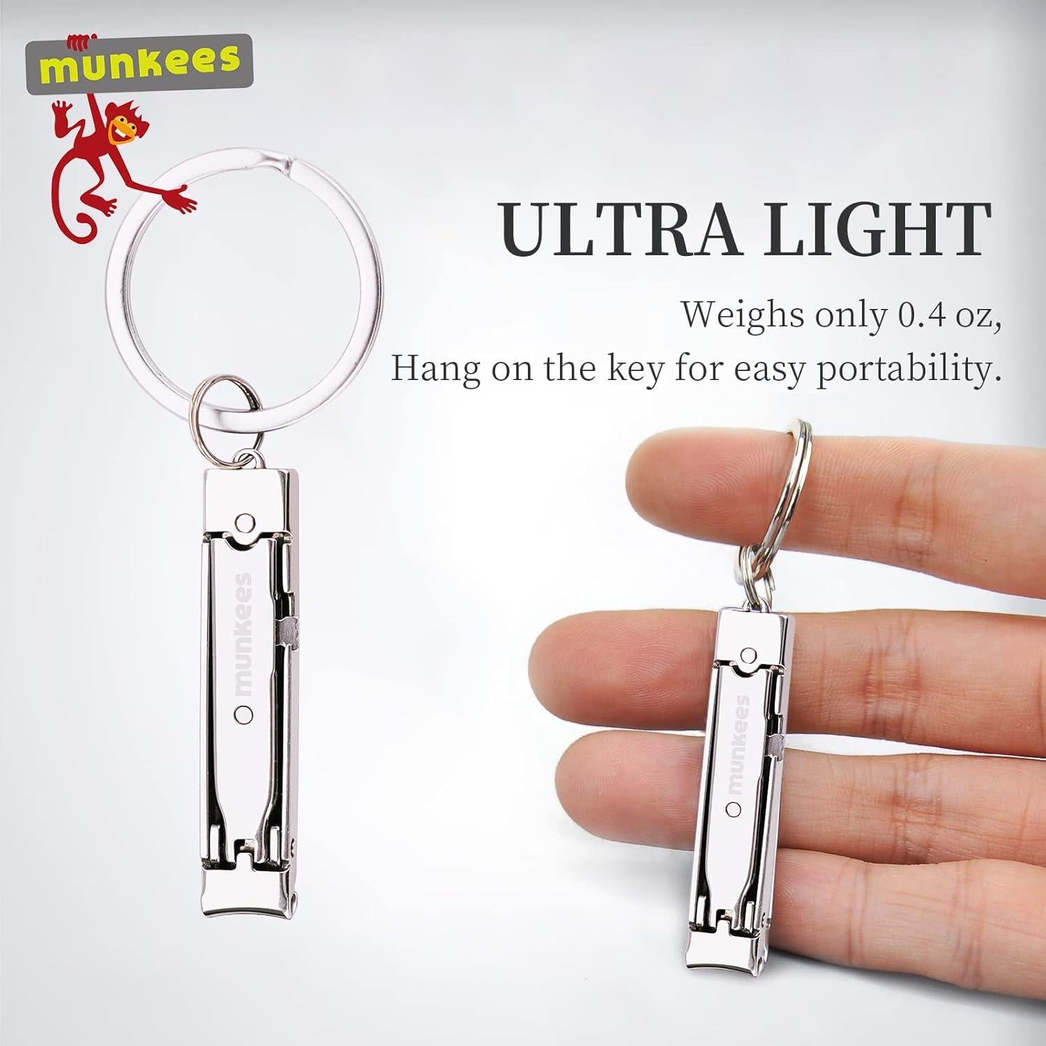 Cortauñas Plegable Munkees Ultra Delgado con Llavero 5cm
