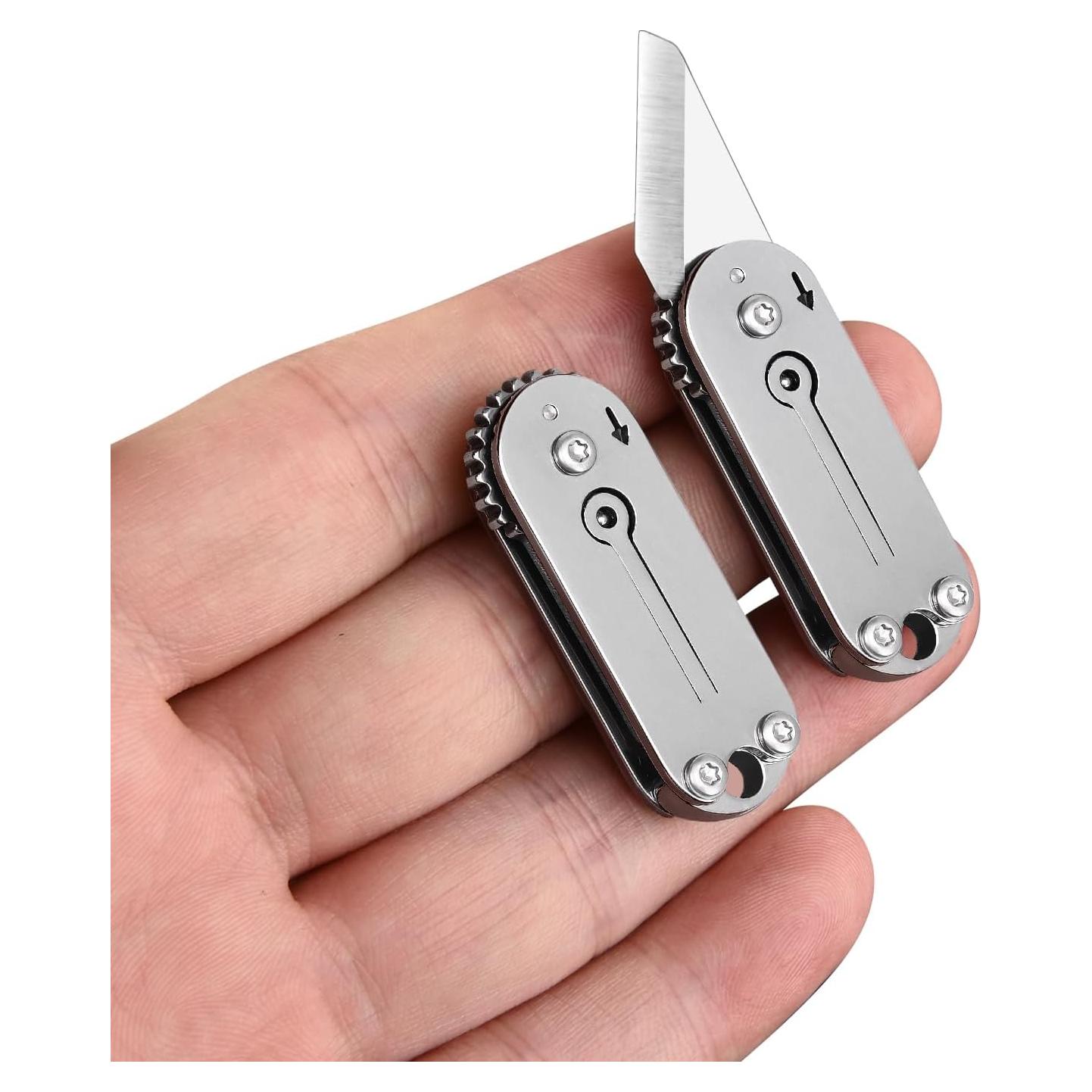 Cuchillo de Llave Plegable FUNBRO 4cm Acero Inoxidable Gris