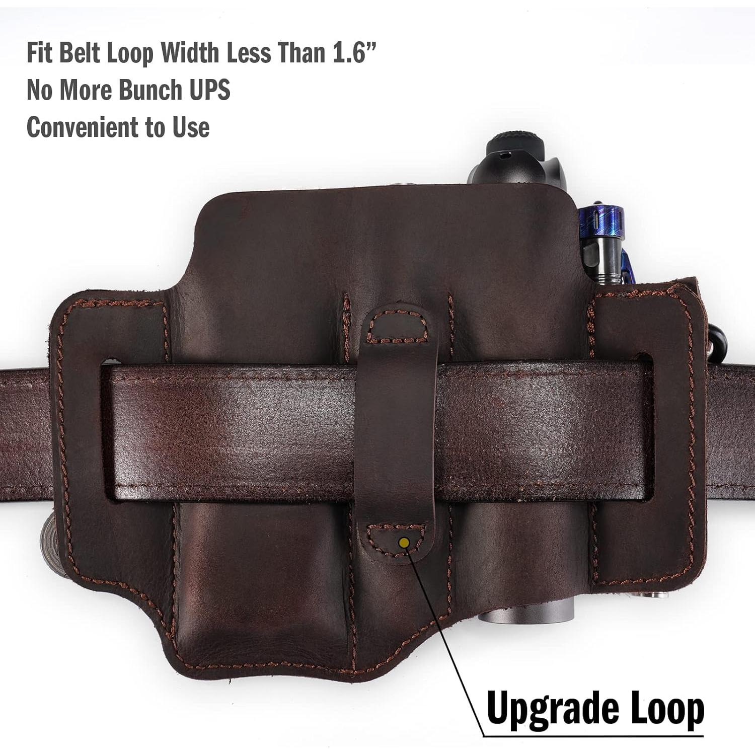 Funda de Multiherramienta de Cuero Sayram ST1 - EDC para Cinturón