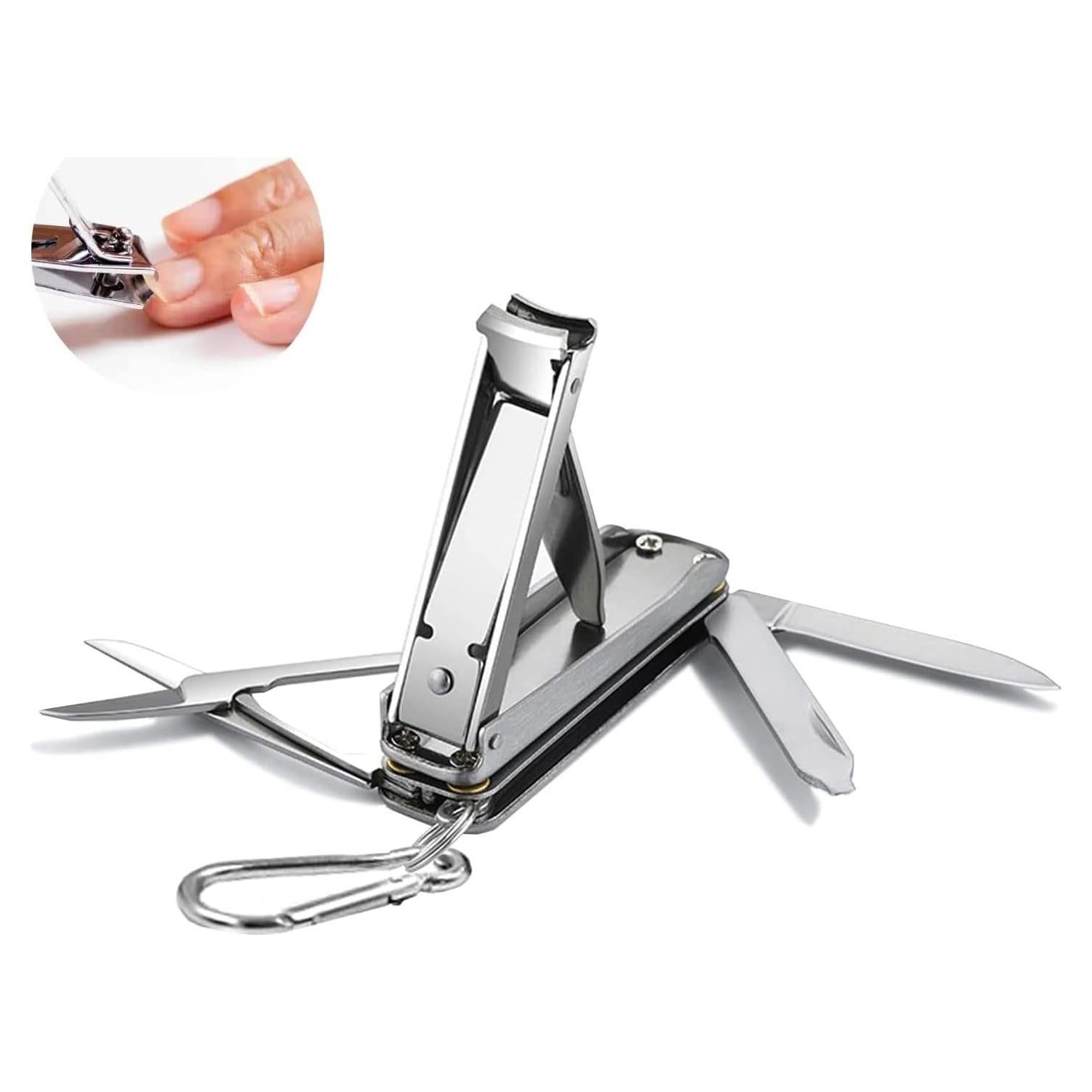 Cortauñas 5 en 1 Dakexiong Plegable con Llavero y Tijeras