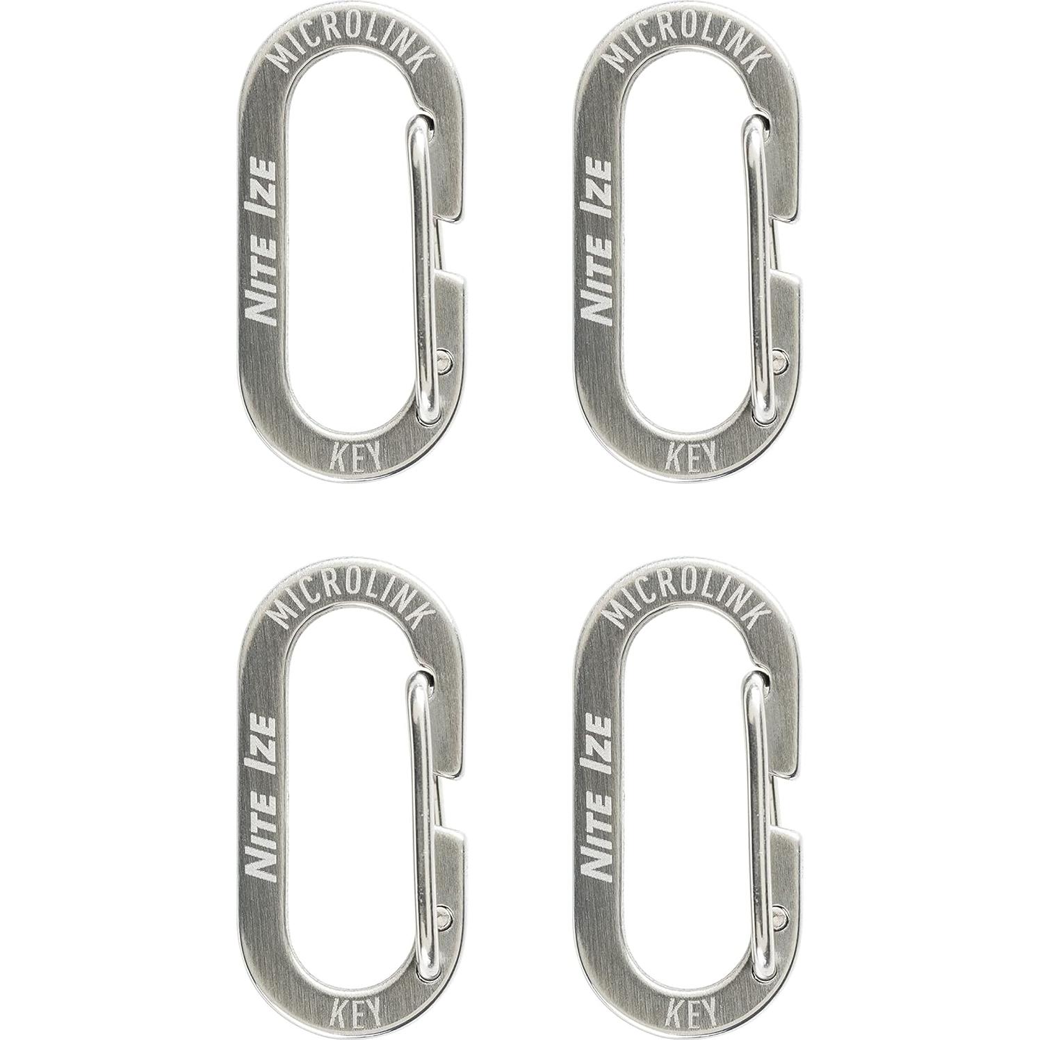 Carabiner MicroLink Nite Ize de Acero Inoxidable - Paquete de 4