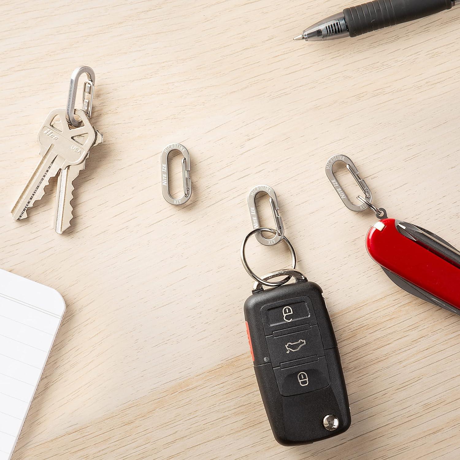 Carabiner MicroLink Nite Ize de Acero Inoxidable - Paquete de 4