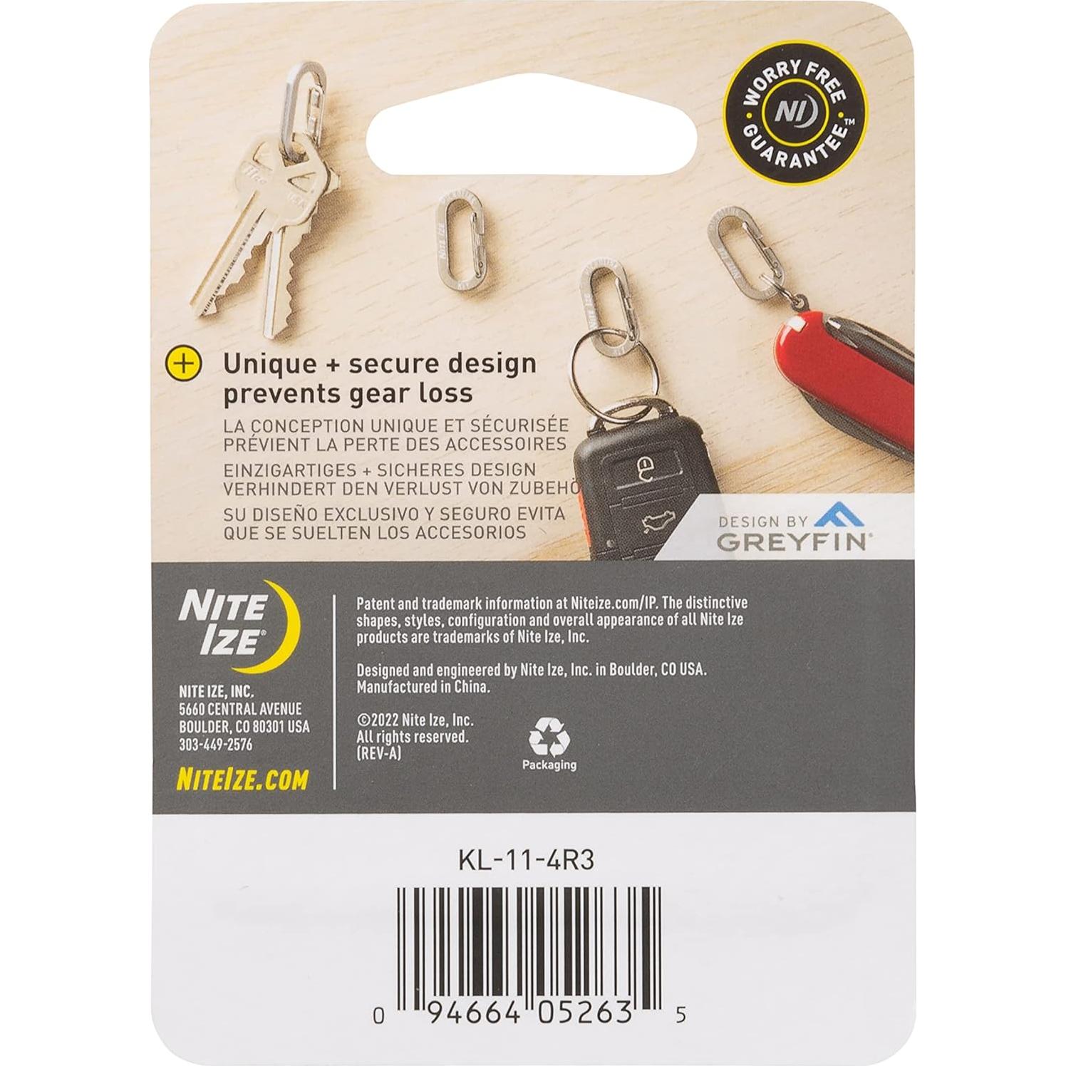 Carabiner MicroLink Nite Ize de Acero Inoxidable - Paquete de 4