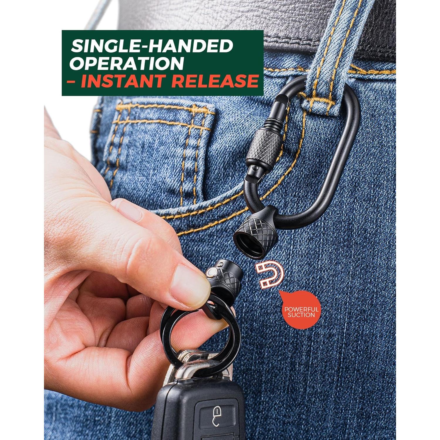 Llave de liberación rápida magnética IUMIUN - 2 Pack Gris