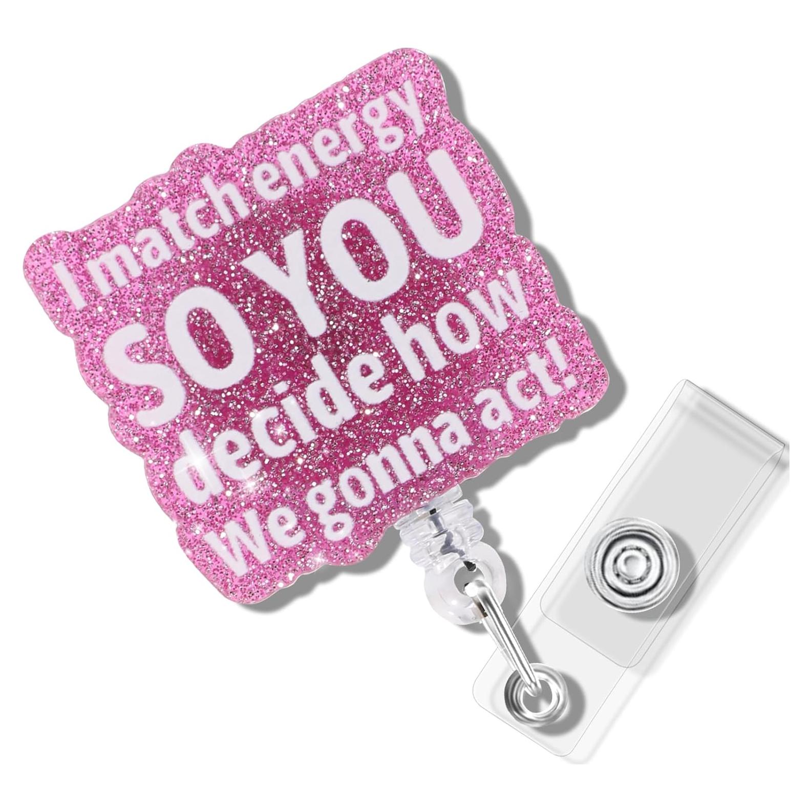 Soporte Retráctil para Insignias Namifin Rosa Brillante