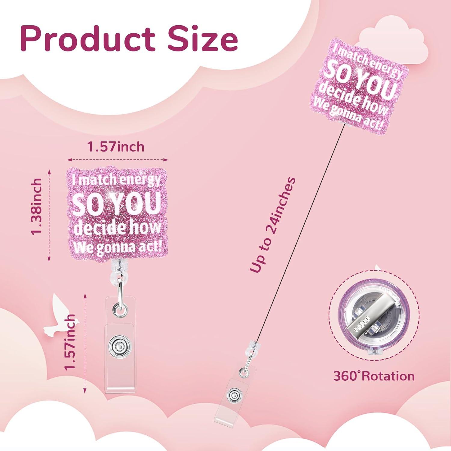 Soporte Retráctil para Insignias Namifin Rosa Brillante