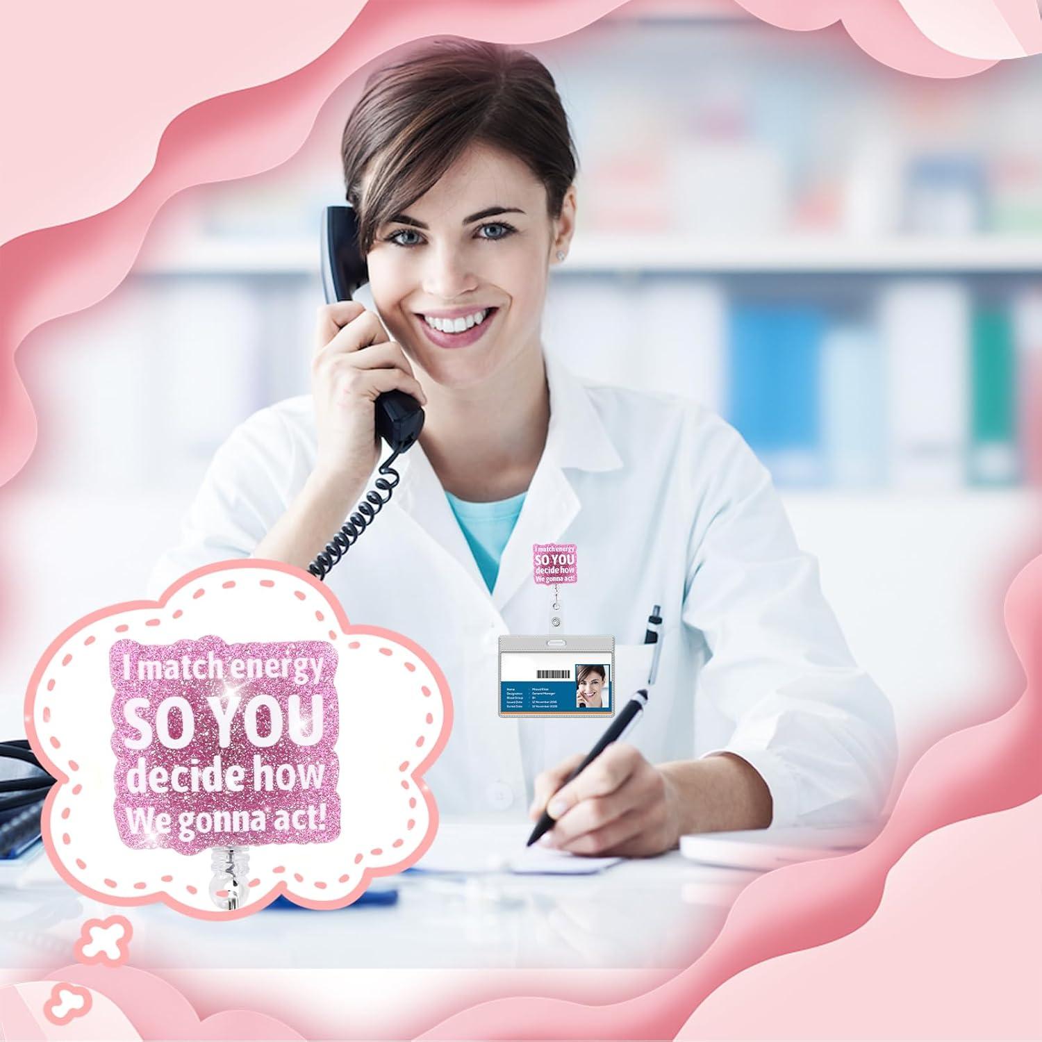 Soporte Retráctil para Insignias Namifin Rosa Brillante