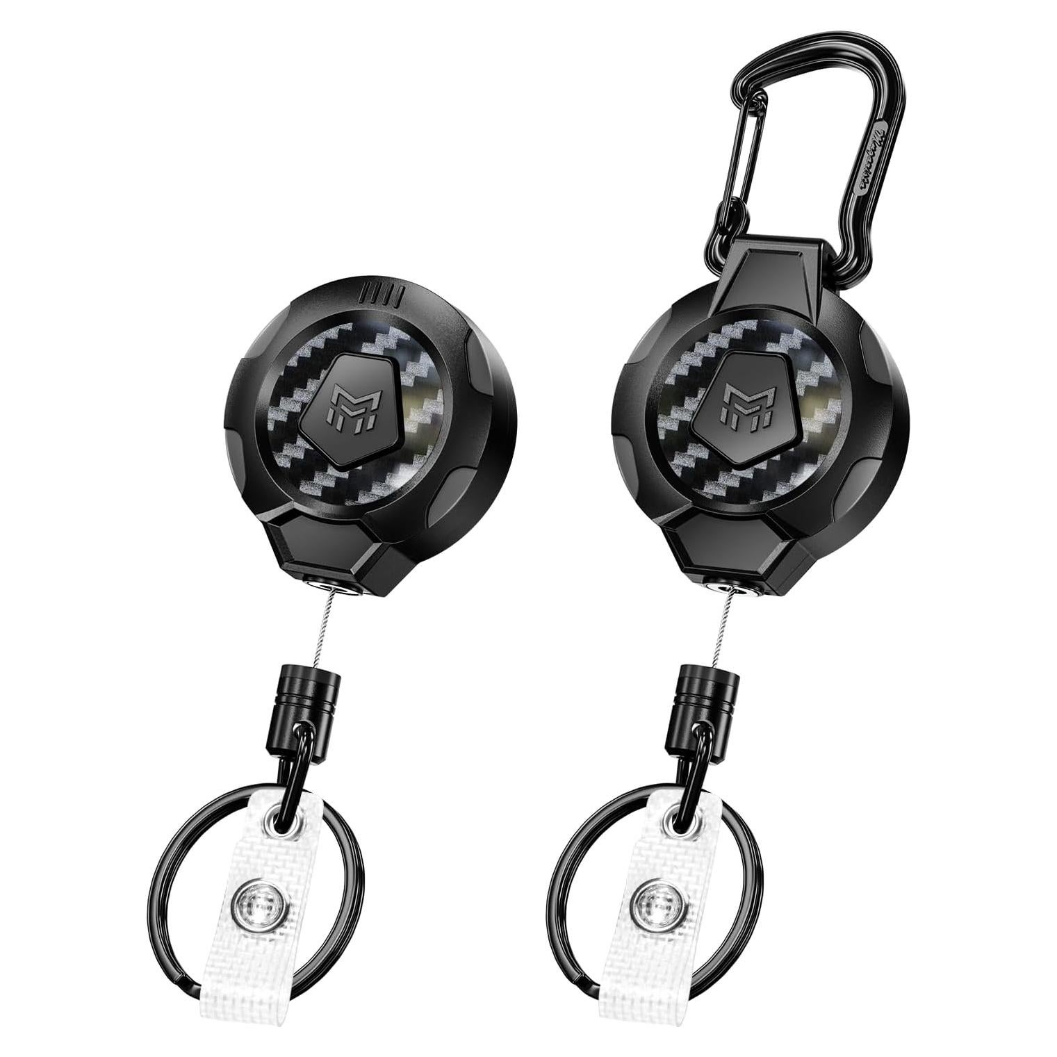 Llavero Retráctil MNGARISTA Mejorado 2 Piezas Clip y Carabiner