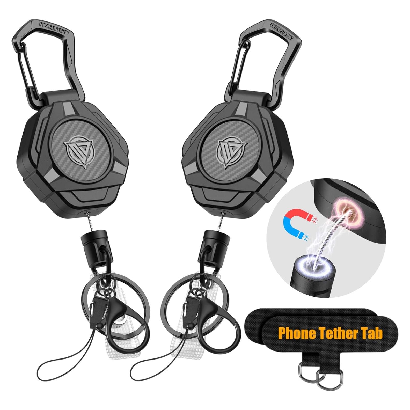 Llavero Retráctil Magnético Oaridey 80cm 2 Paquetes