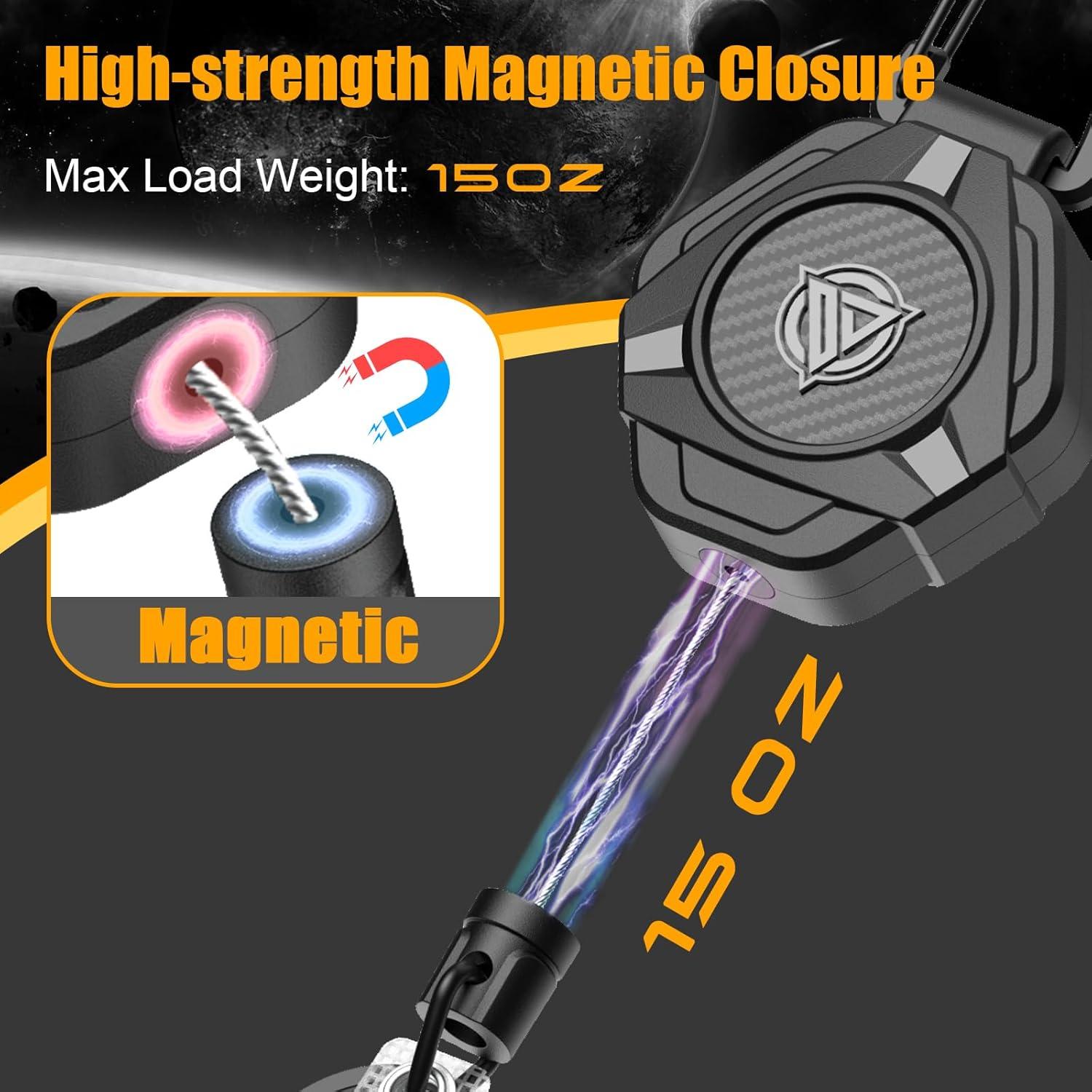 Llavero Retráctil Magnético Oaridey 80cm 2 Paquetes