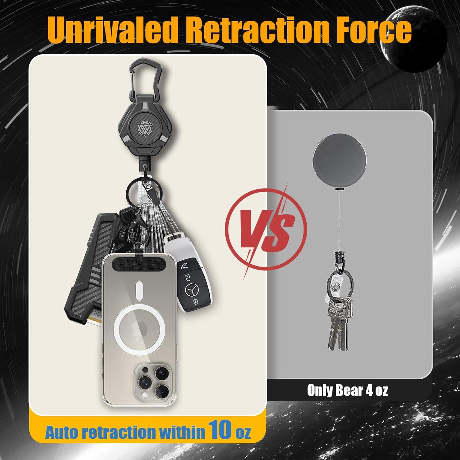 Llavero Retráctil Magnético Oaridey 80cm 2 Paquetes