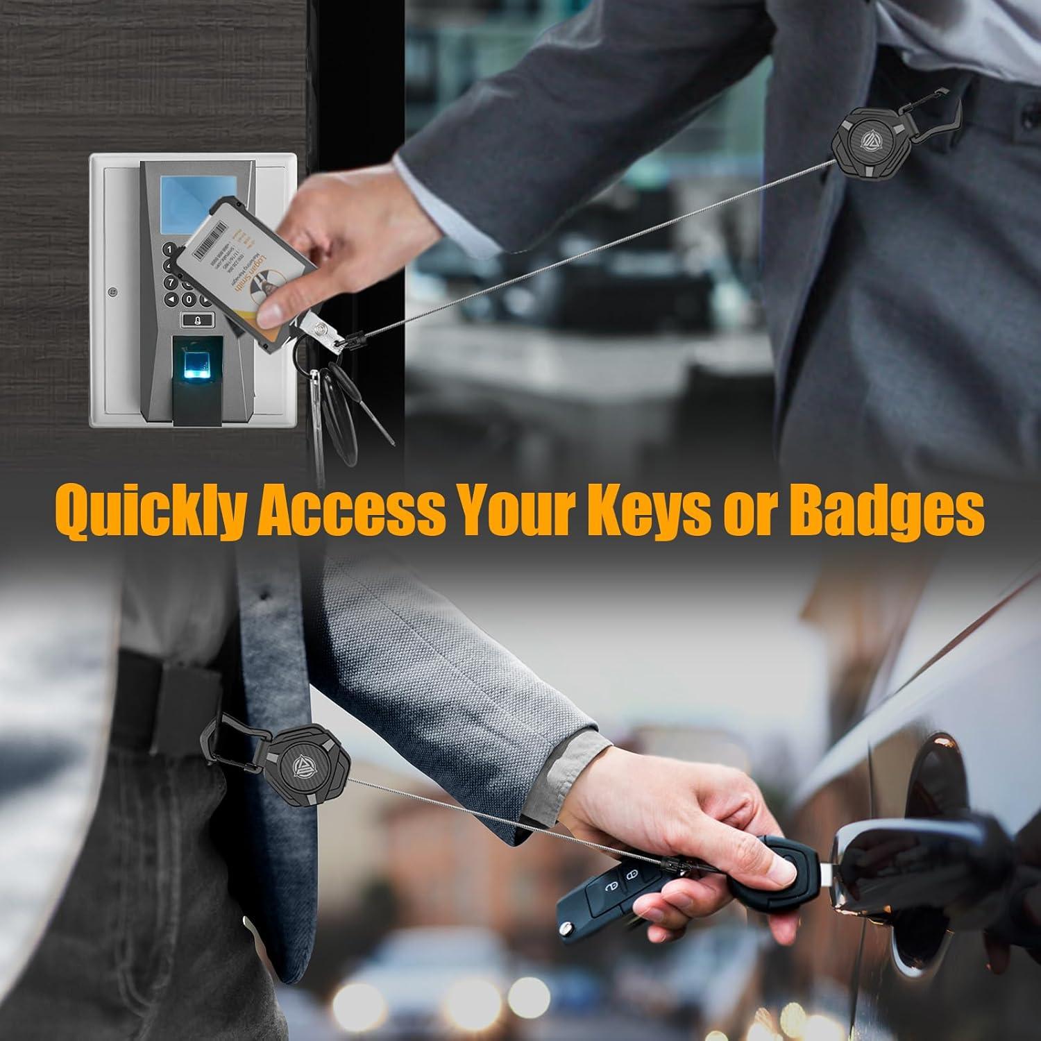 Llavero Retráctil Magnético Oaridey 80cm 2 Paquetes