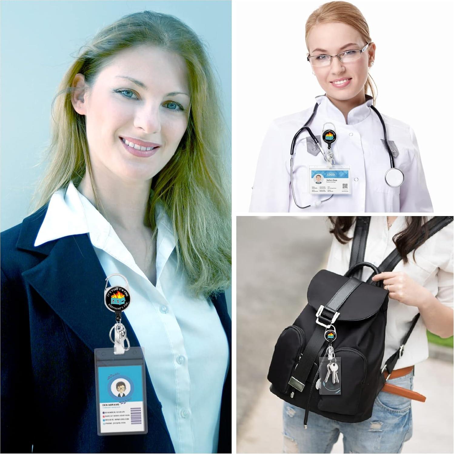 Clip de Insignia Retráctil Gctriki 3 Piezas Basura en Llamas