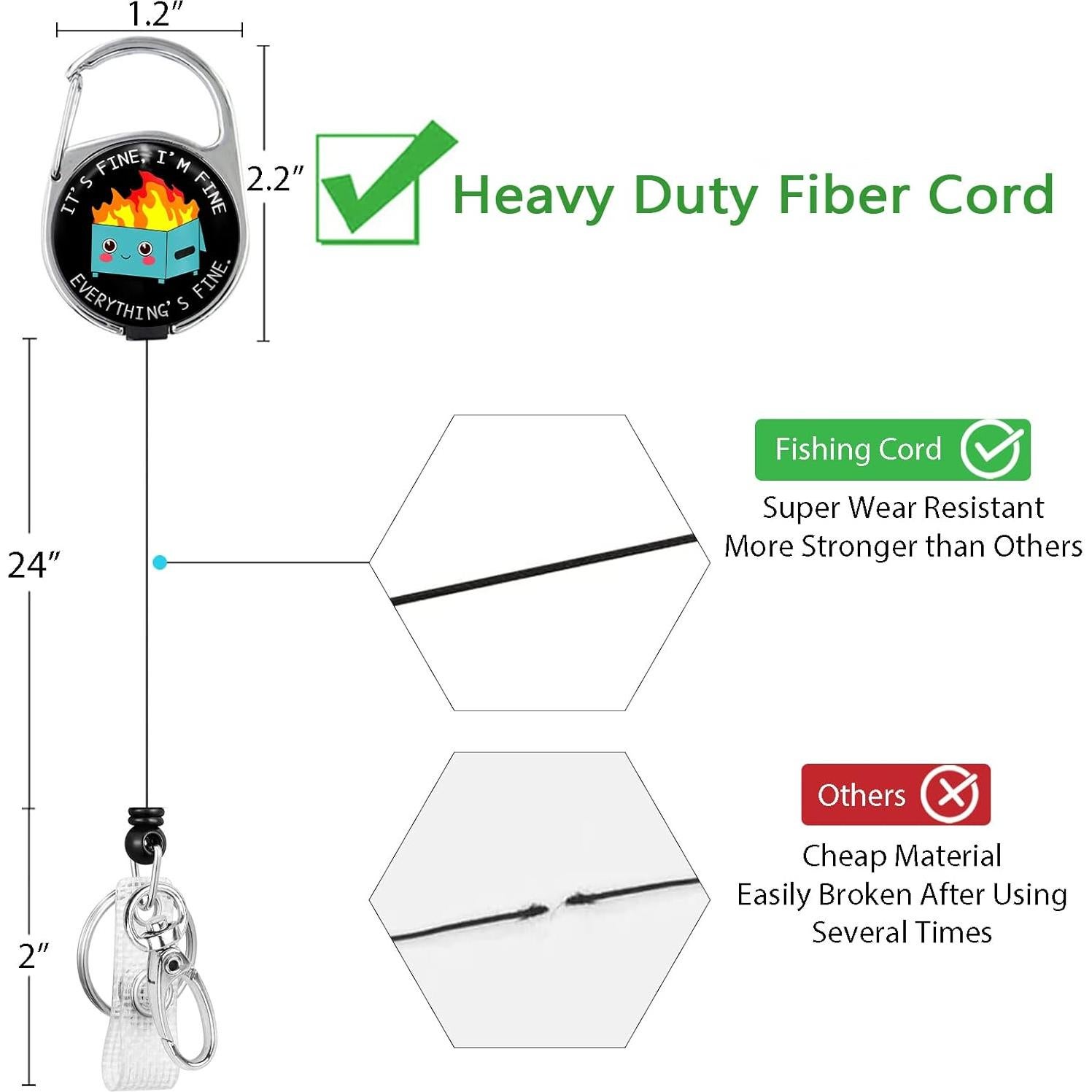 Clip de Insignia Retráctil Gctriki 3 Piezas Basura en Llamas