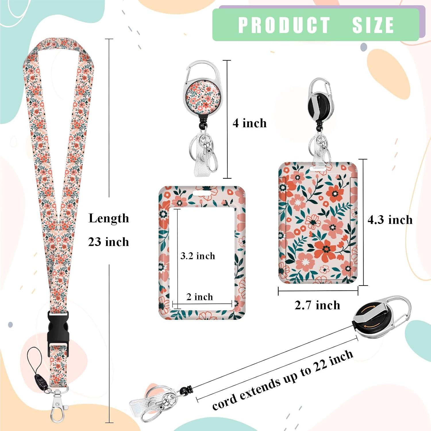 Porta Credencial Retráctil Boutilon Rosa Flor con Cordón 52 cm