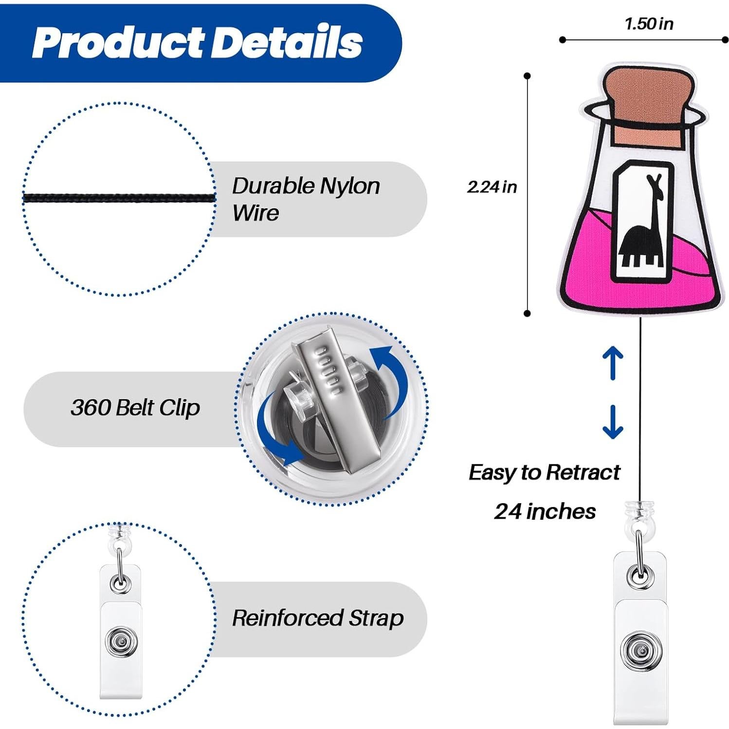 Soporte Retráctil para Insignia de Enfermera BVIIE Llama