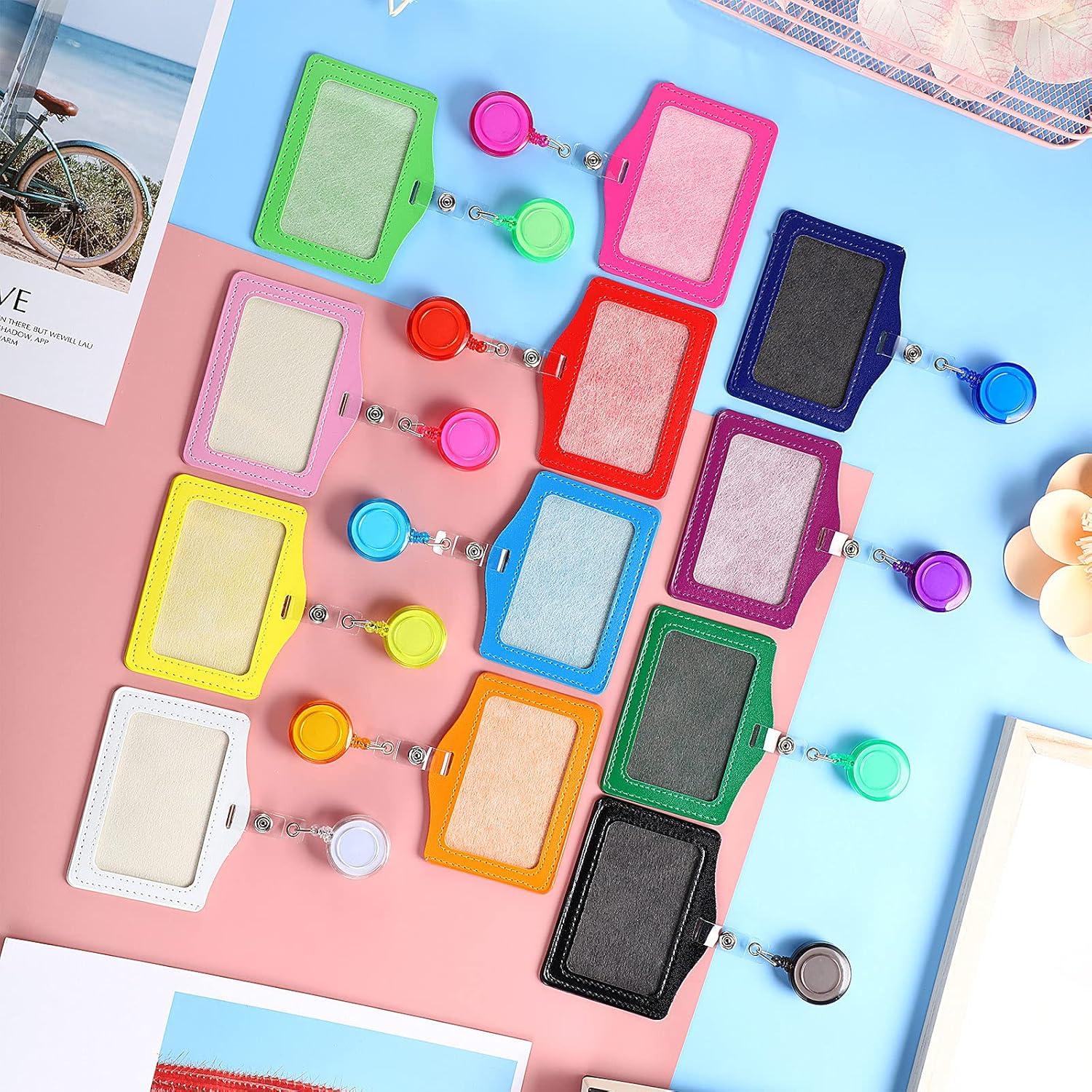 24 Portatarjetas Retráctiles Tenare Multicolor con Clip PU