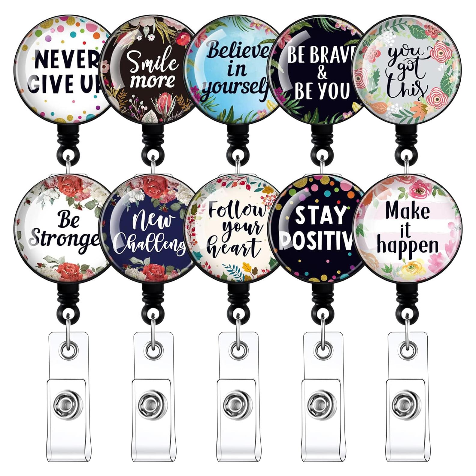 Outus 10 Sujetadores de Tarjetas Retráctiles Motivacionales