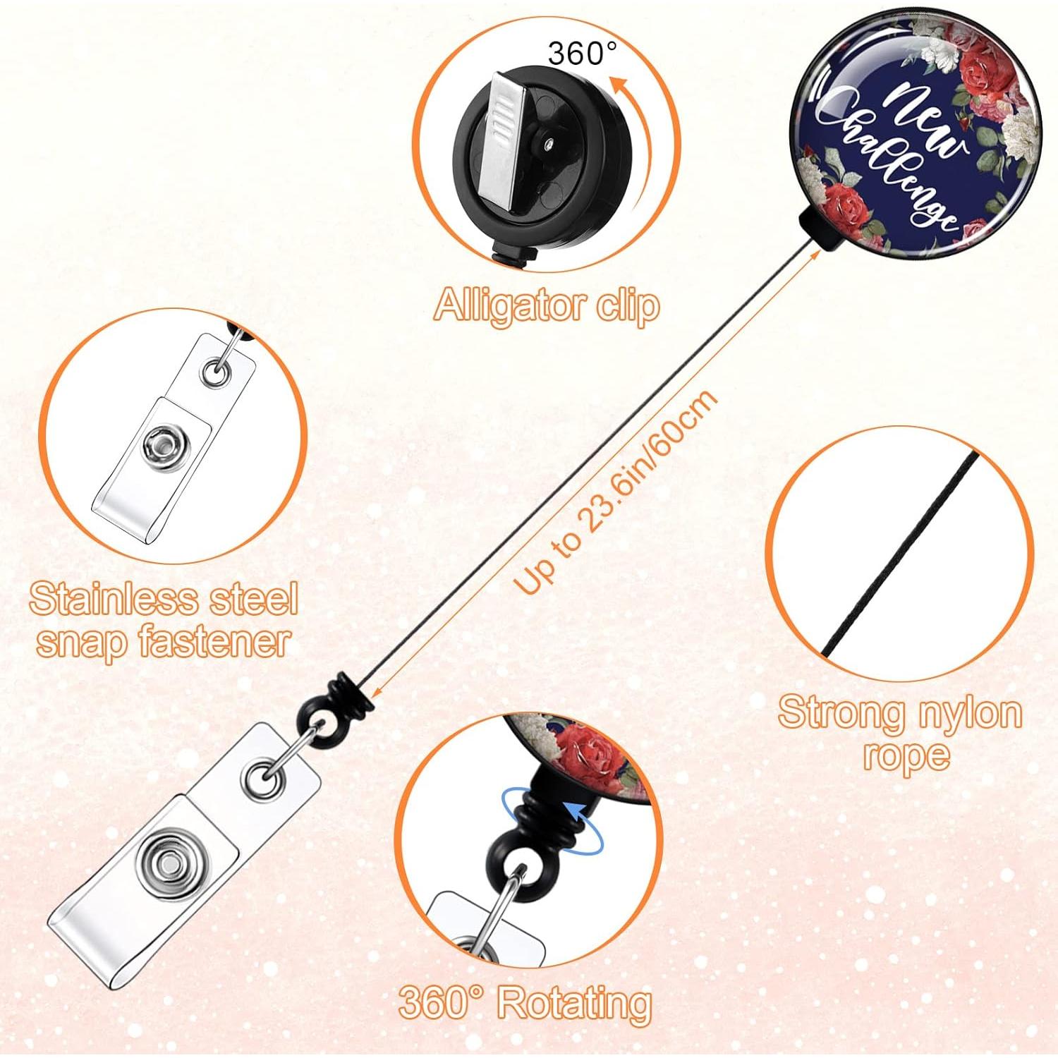 Outus 10 Sujetadores de Tarjetas Retráctiles Motivacionales