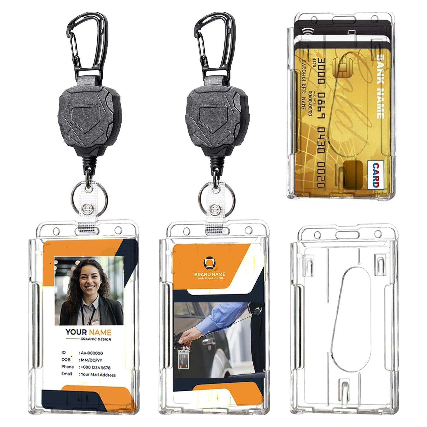 Soporte de Insignia Retráctil Piffny con Clip Carabiner 2 Pzas