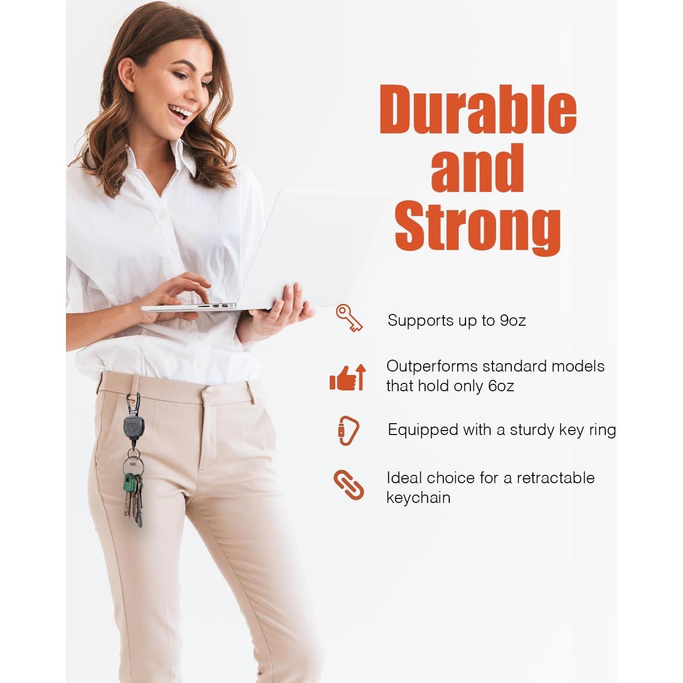 Soporte de Insignia Retráctil Piffny con Clip Carabiner 2 Pzas