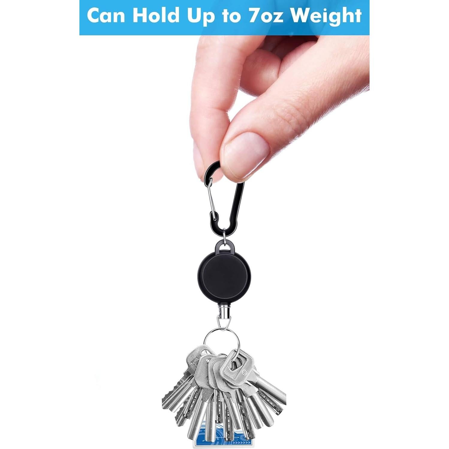 Portacarnet Retráctil Selizo 5 Pcs Clip Identificación Negro