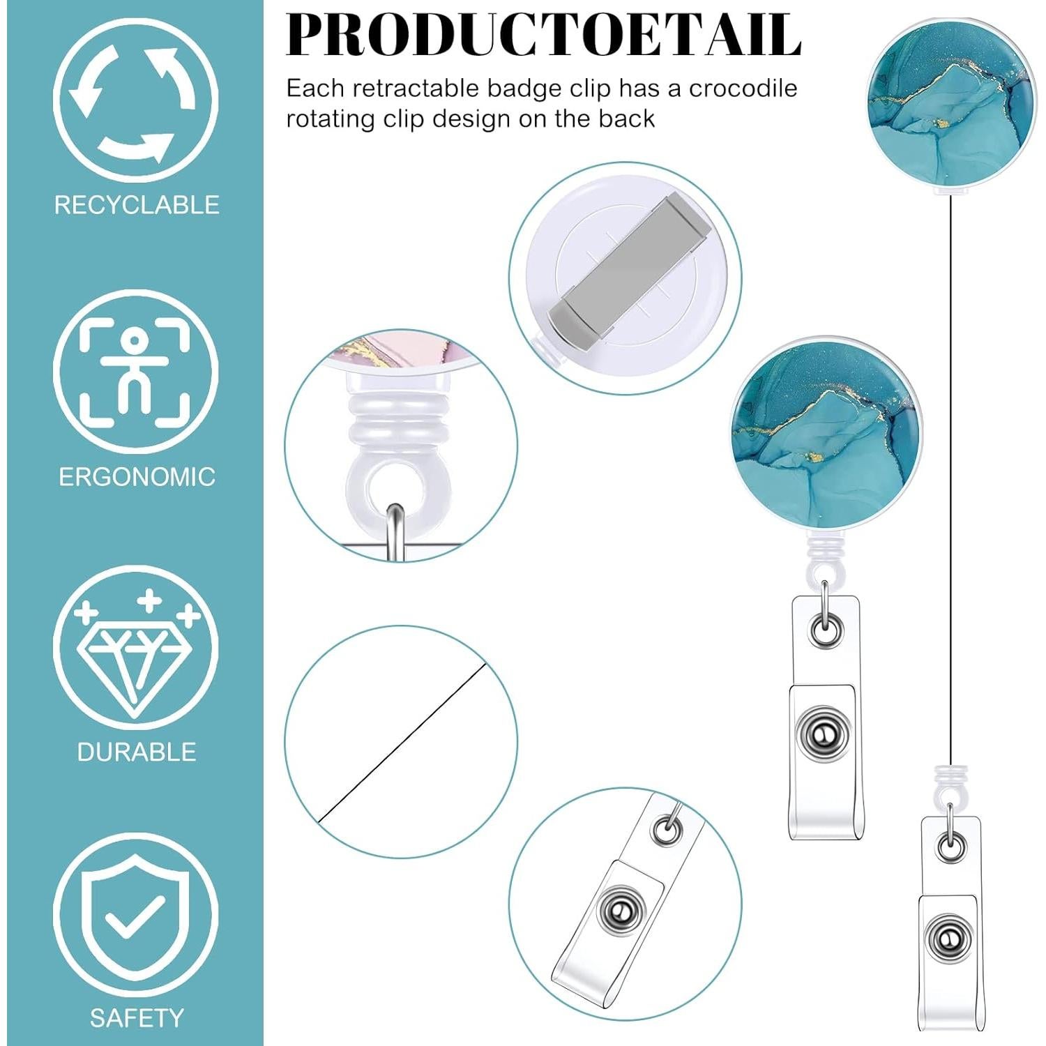Set de 3 Soportes de Insignia Retráctiles BESARME Mármol