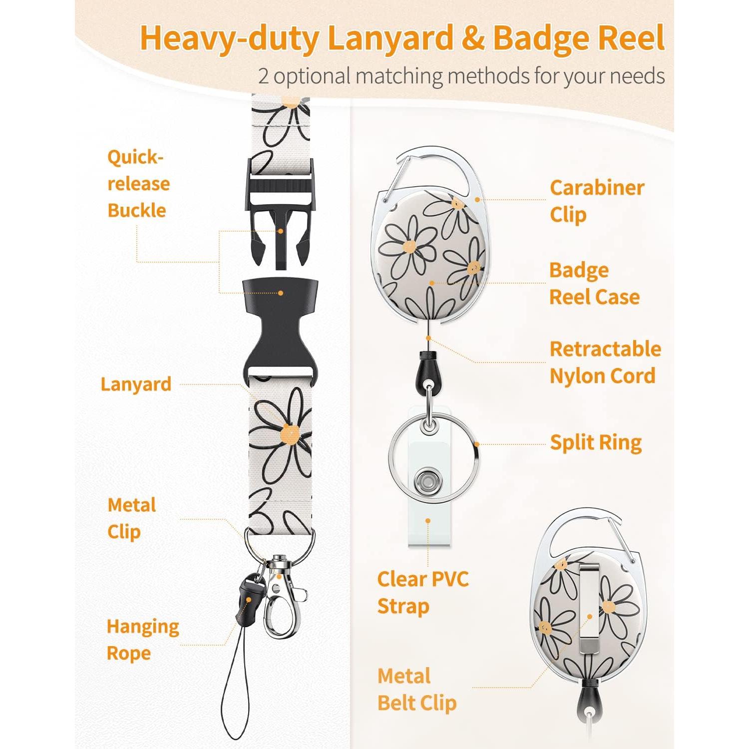 Porta Insignias Deslizante Uniclife Floral Beige para 2 Tarjetas