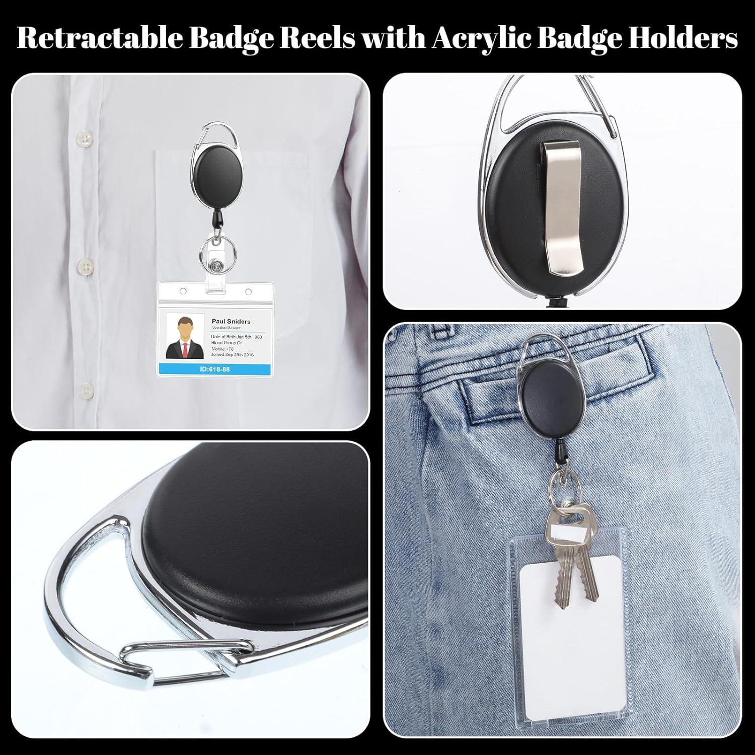 Set de 2 Portatarjetas Retráctiles Acrílico BESARME 94.7g